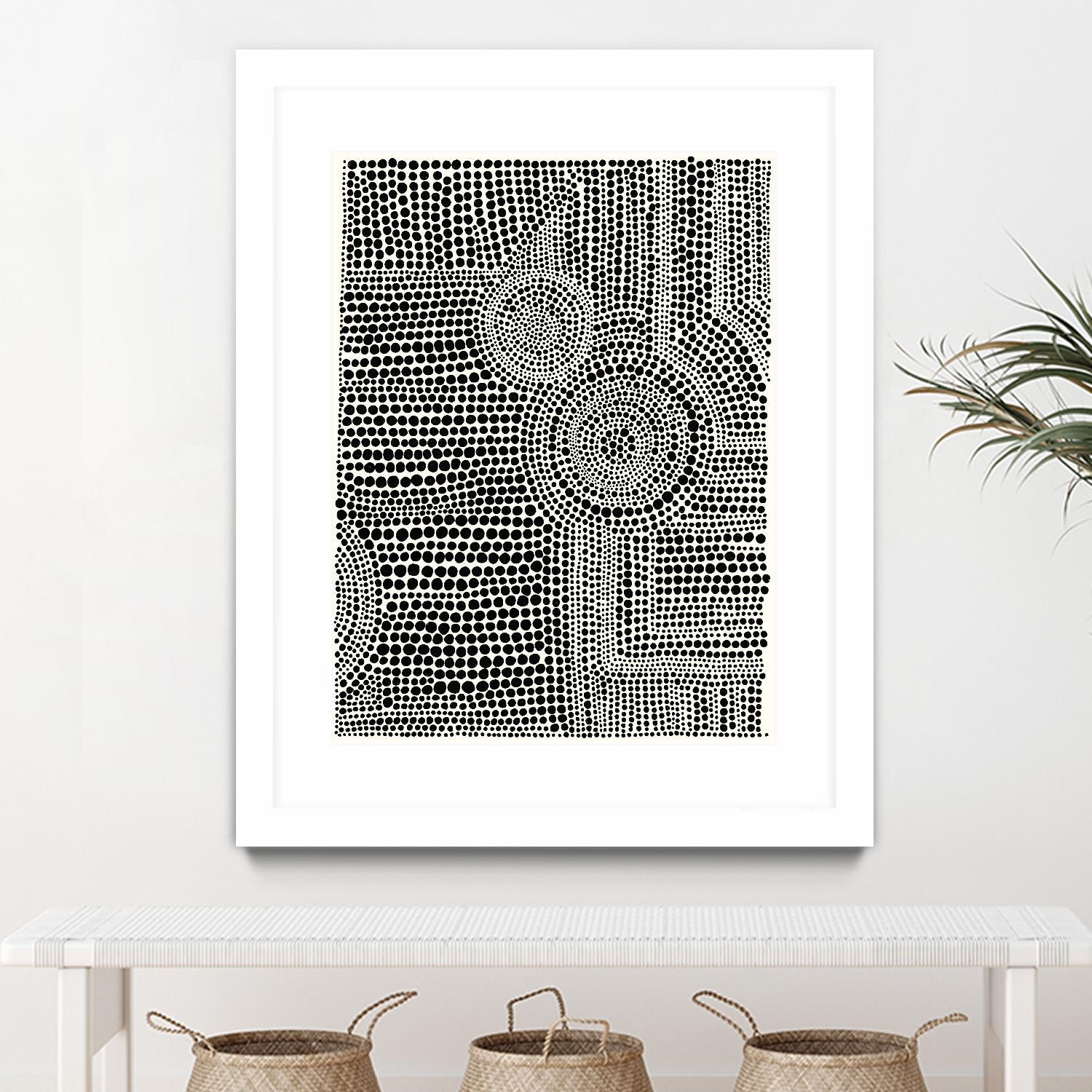 Clustered Dots A by Natasha Marie on GIANT ART - white black & white dots