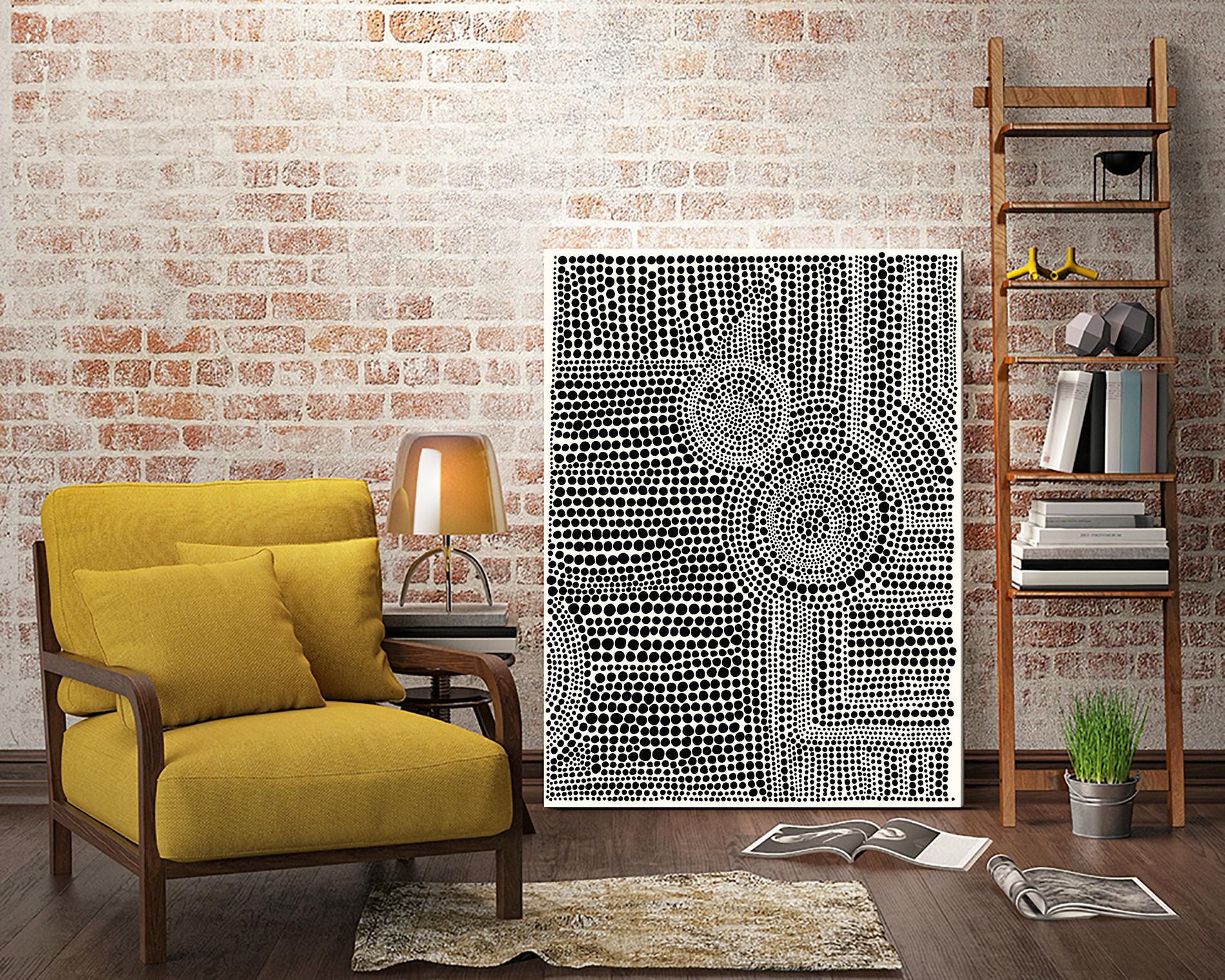 Clustered Dots A by Natasha Marie on GIANT ART - white black & white dots