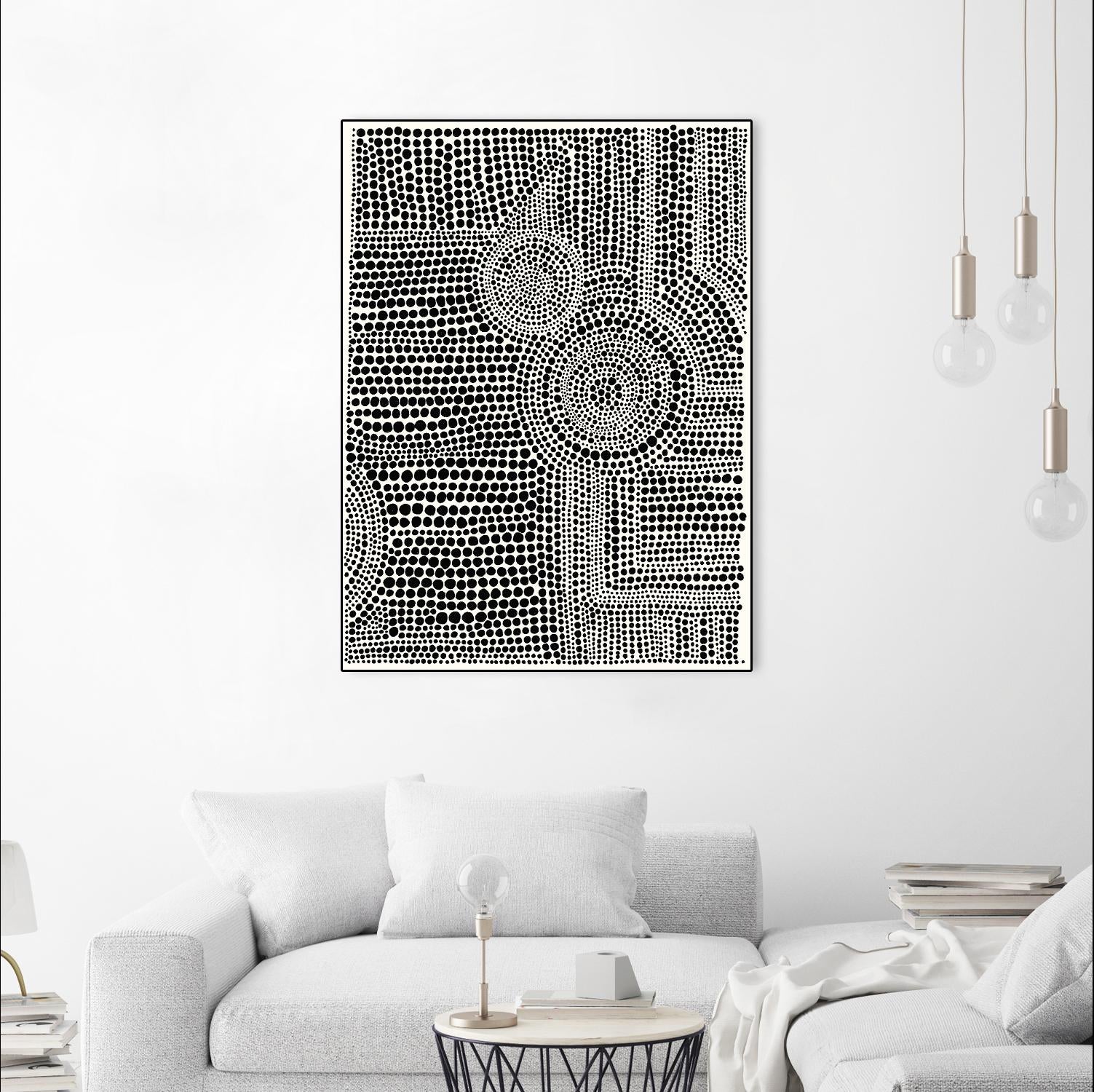 Clustered Dots A by Natasha Marie on GIANT ART - white black & white dots