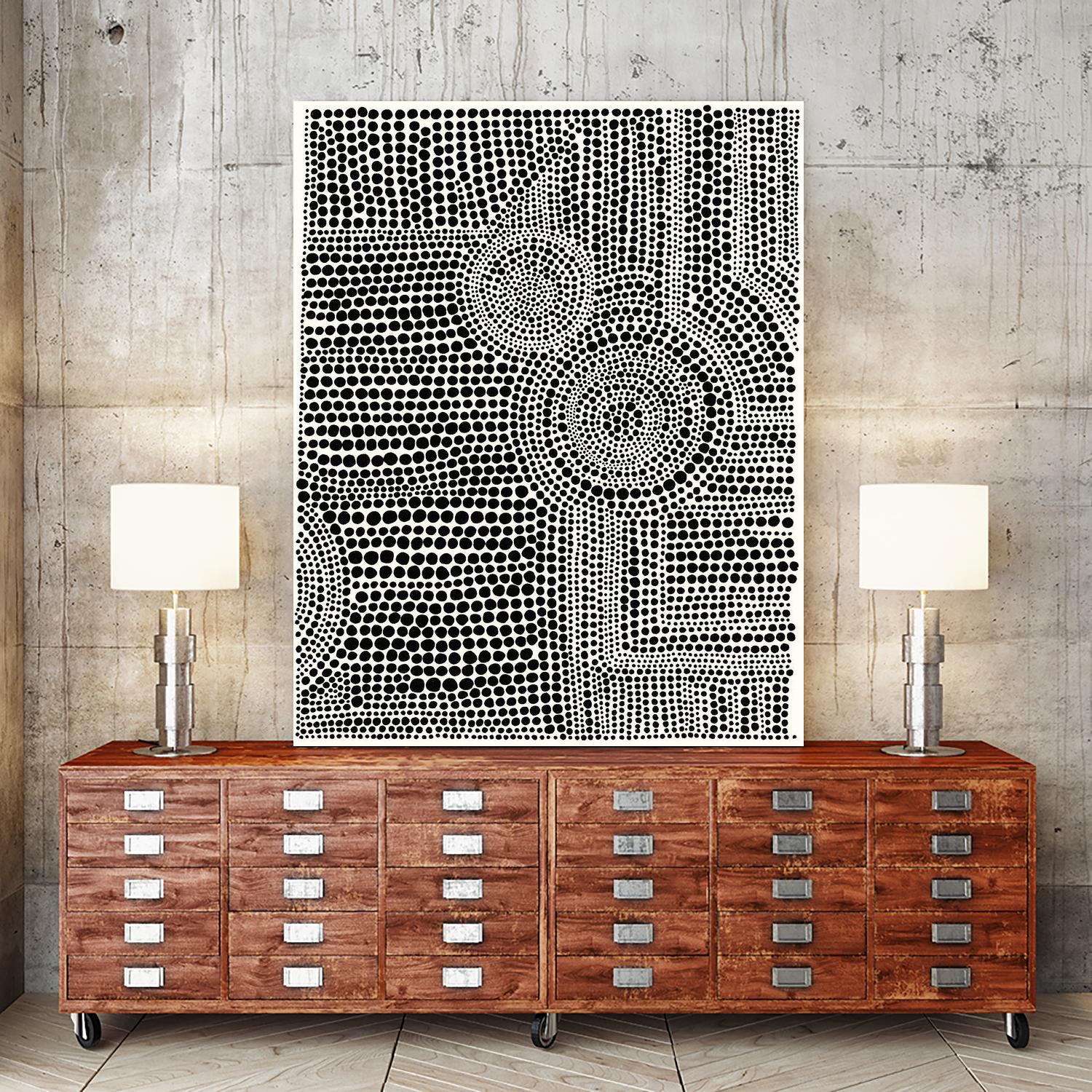 Clustered Dots A by Natasha Marie on GIANT ART - white black & white dots