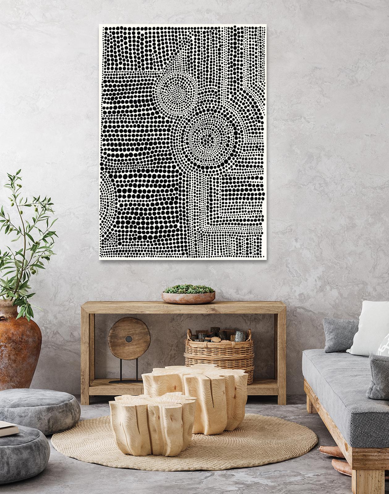 Clustered Dots A by Natasha Marie on GIANT ART - white black & white dots