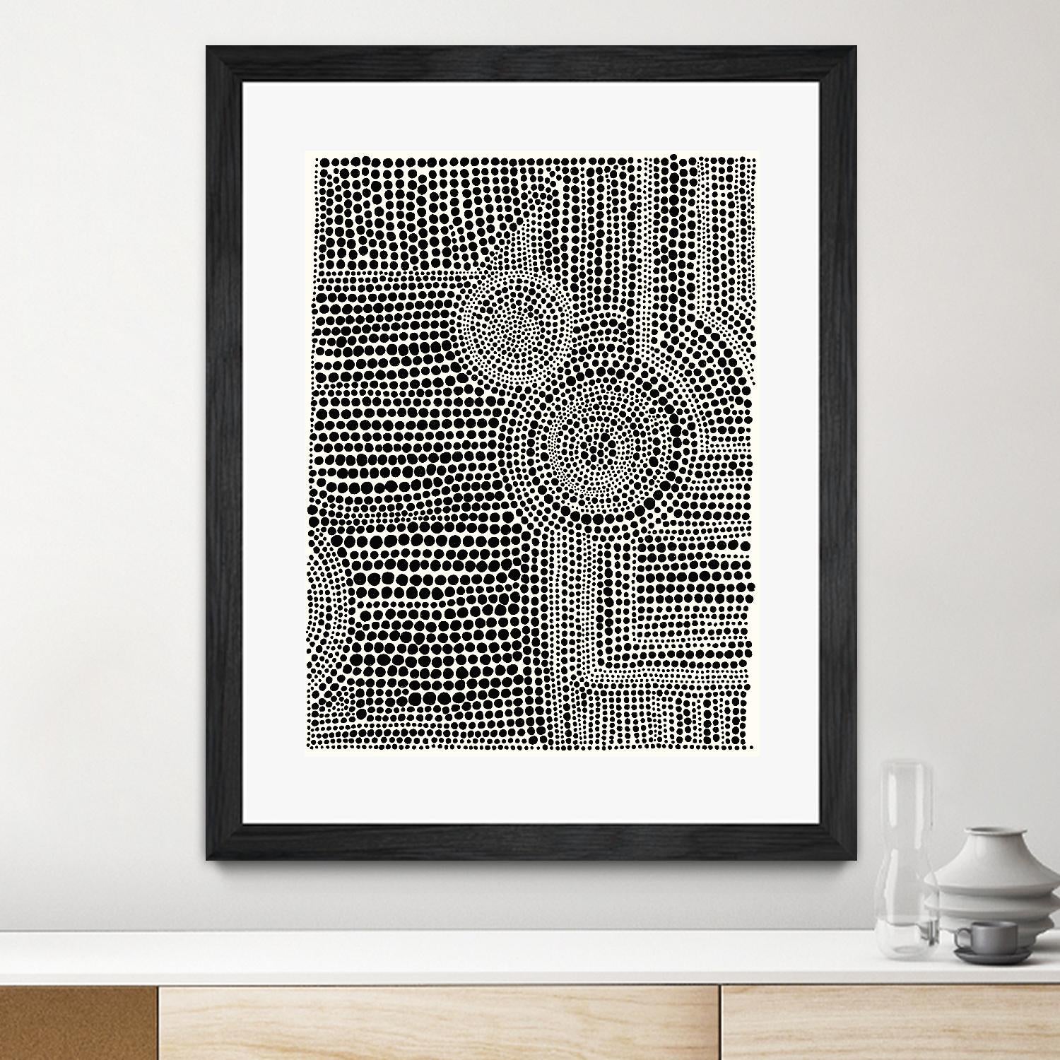 Clustered Dots A by Natasha Marie on GIANT ART - white black & white dots