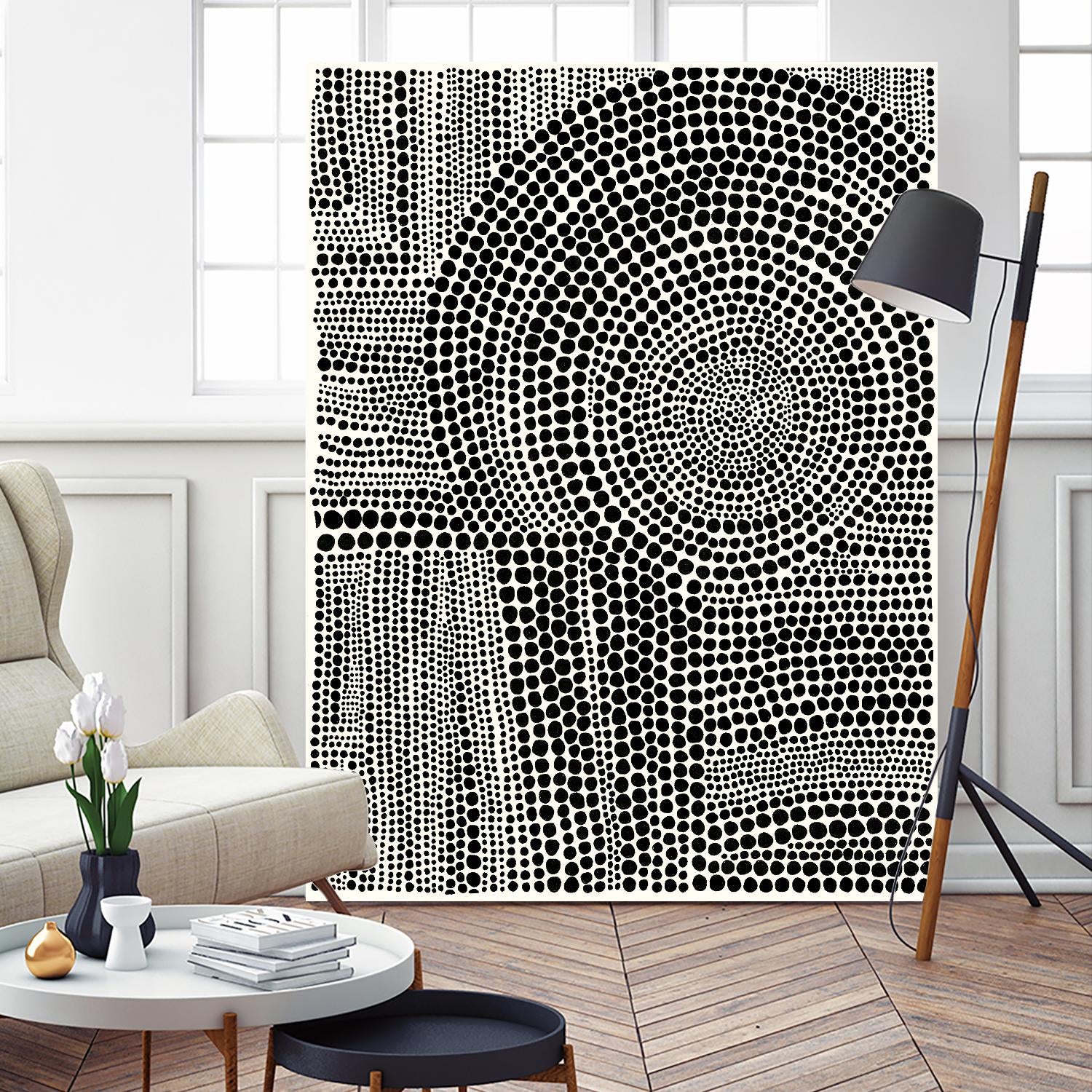 Clustered Dots B by Natasha Marie on GIANT ART - black abstract