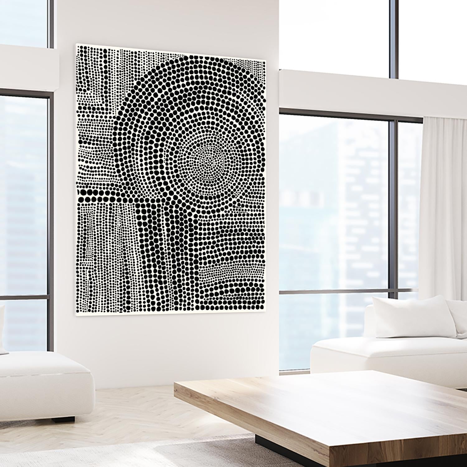 Clustered Dots B by Natasha Marie on GIANT ART - black abstract