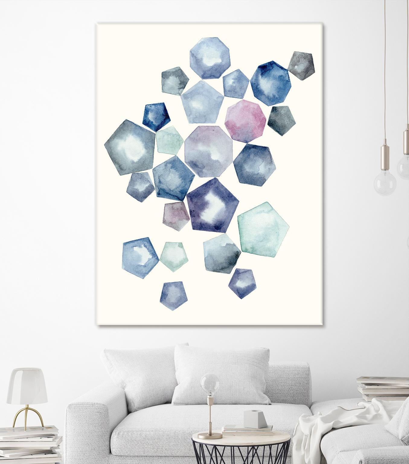 Watercolor Hexagons A by Natasha Marie on GIANT ART - red abstract