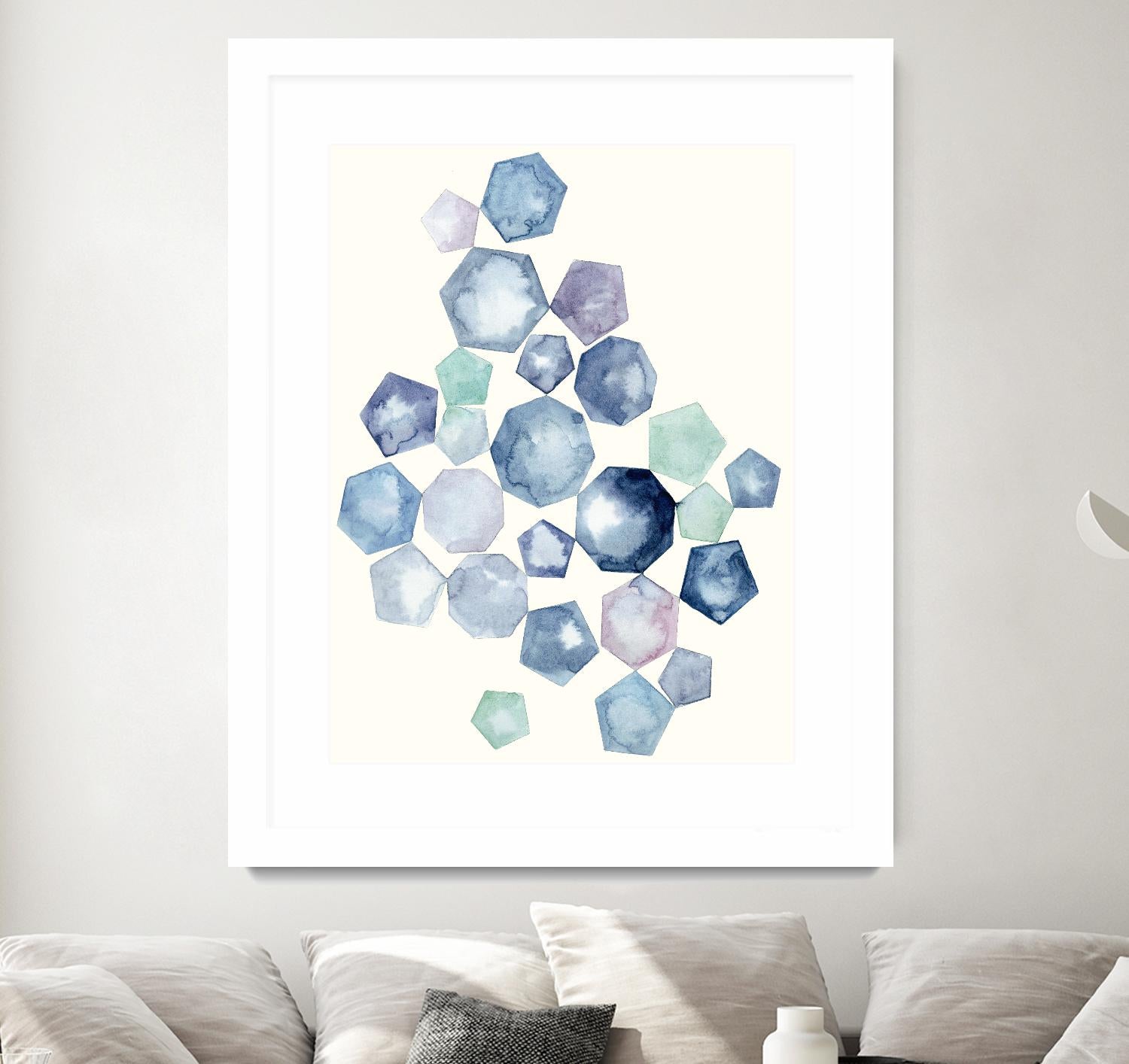 Watercolor Hexagons B by Natasha Marie on GIANT ART - red abstract