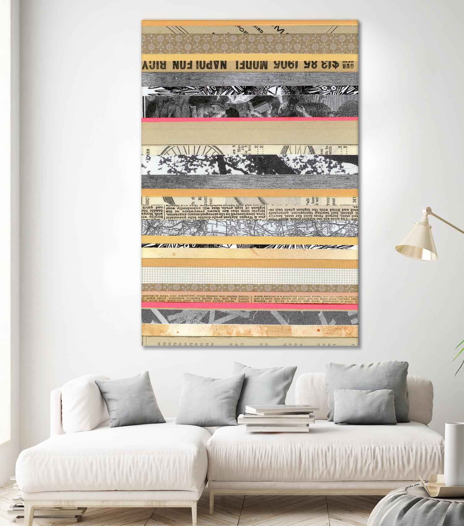 Paper Strip Collage A by Natasha Marie on GIANT ART - orange abstract