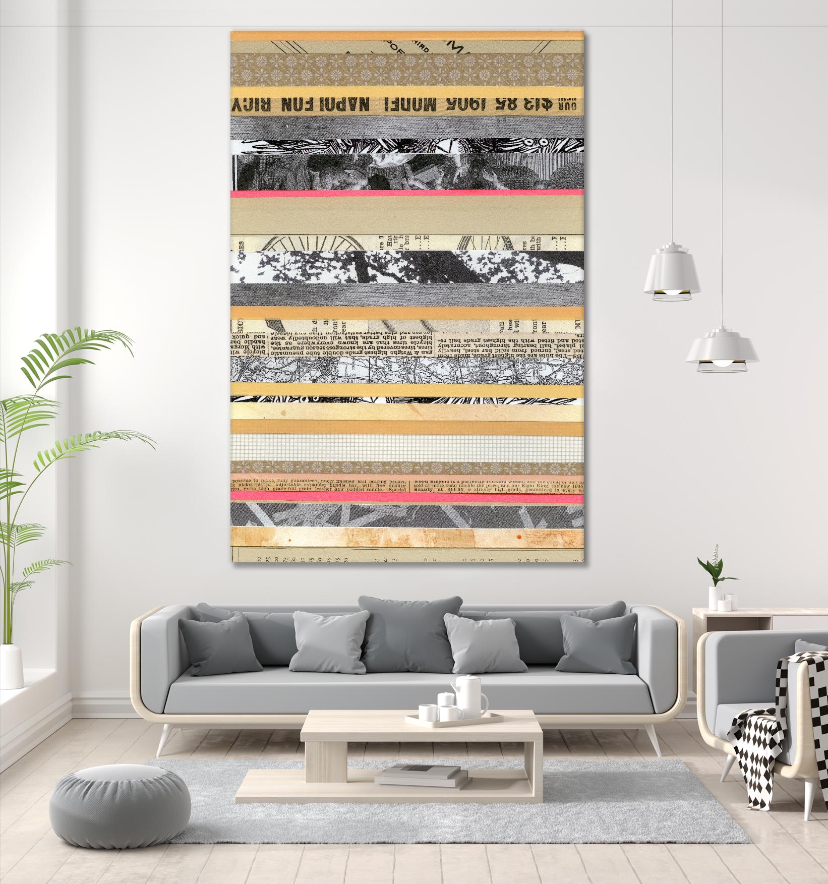 Paper Strip Collage A by Natasha Marie on GIANT ART - orange abstract