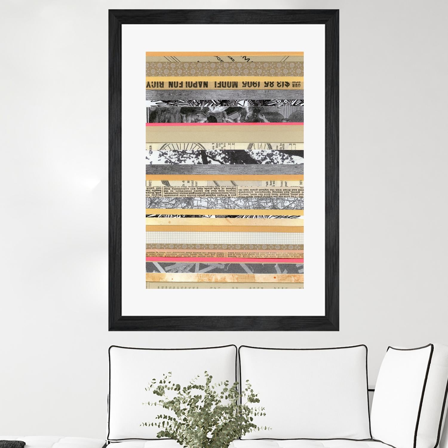 Paper Strip Collage A by Natasha Marie on GIANT ART - orange abstract