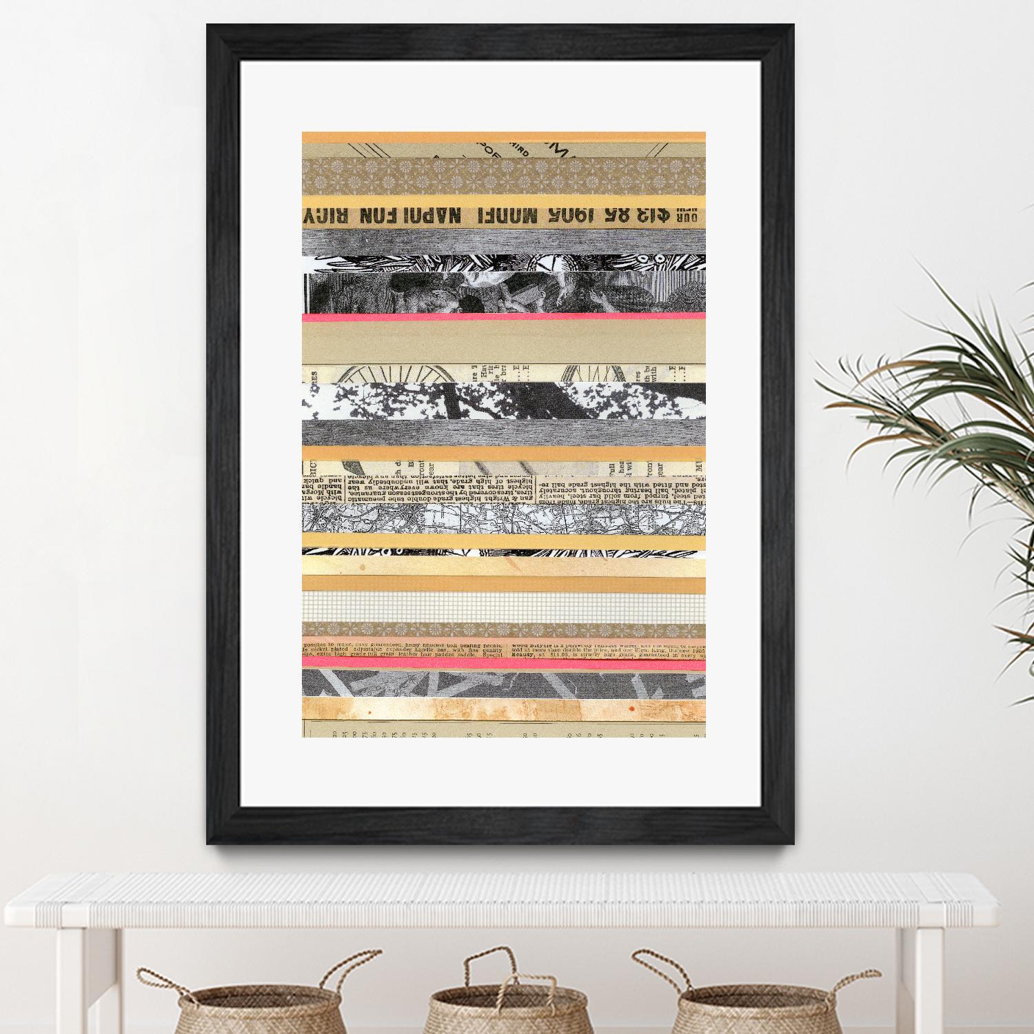 Paper Strip Collage A by Natasha Marie on GIANT ART - orange abstract