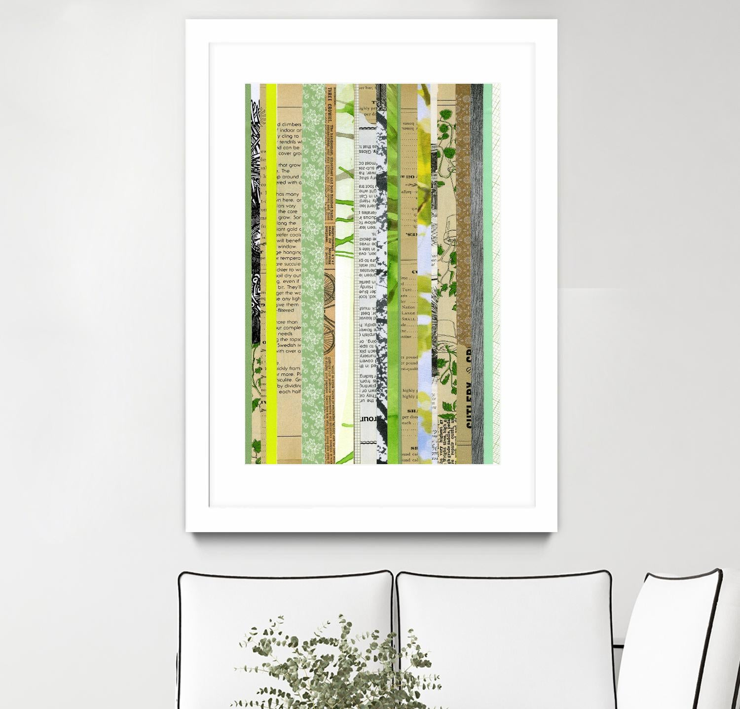 Paper Strip Collage C by Natasha Marie on GIANT ART - green abstract