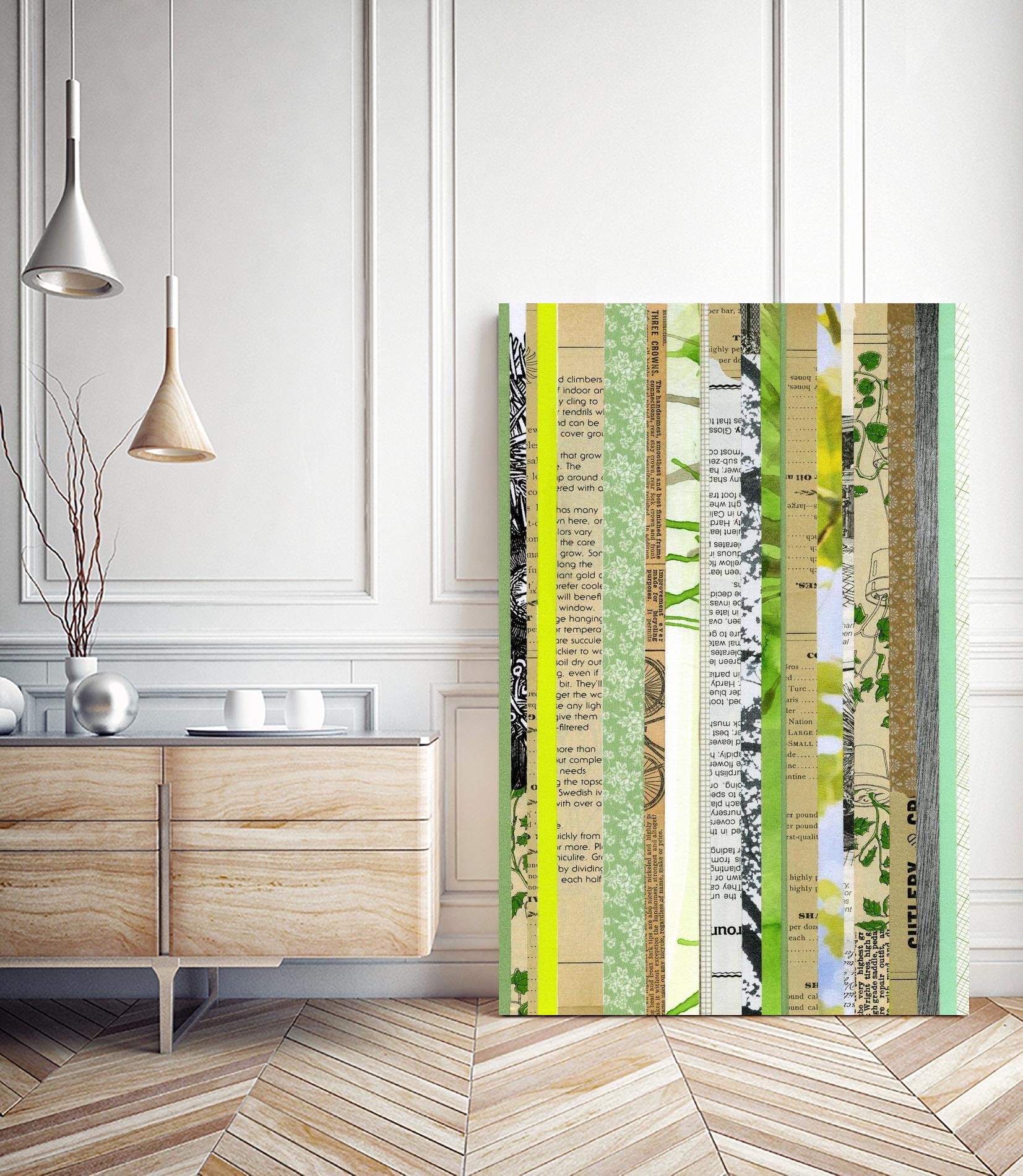 Paper Strip Collage C by Natasha Marie on GIANT ART - green abstract