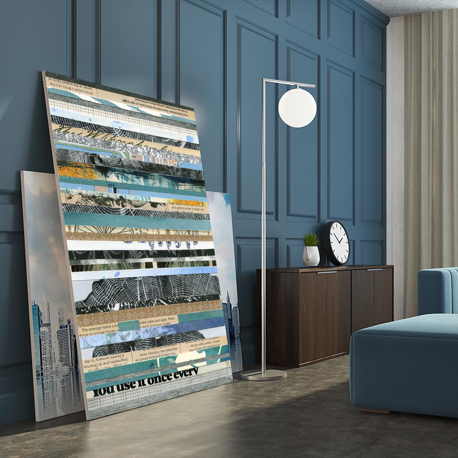 Paper Strip Collage E by Natasha Marie on GIANT ART - black abstract