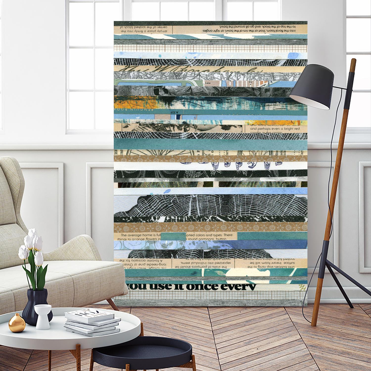 Paper Strip Collage E by Natasha Marie on GIANT ART - black abstract