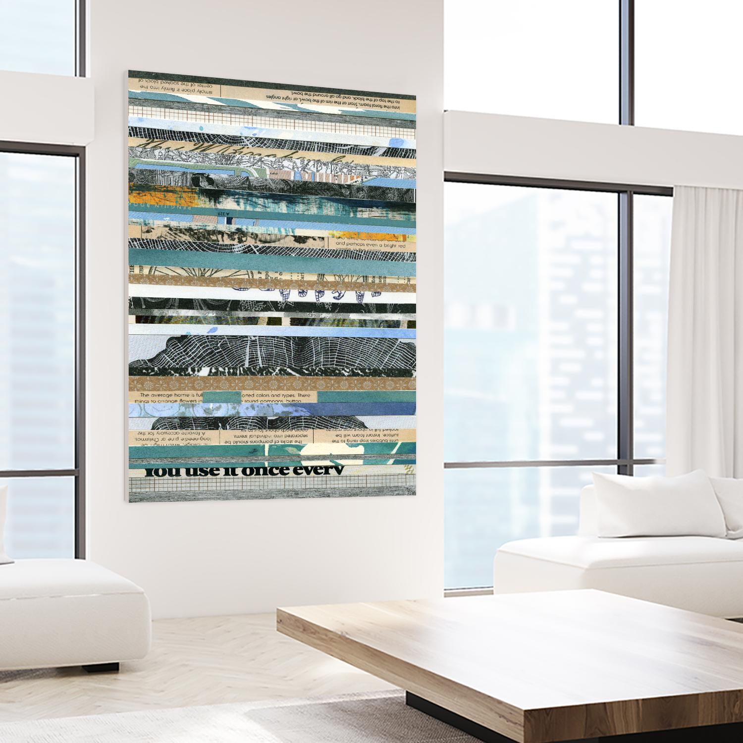 Paper Strip Collage E by Natasha Marie on GIANT ART - black abstract