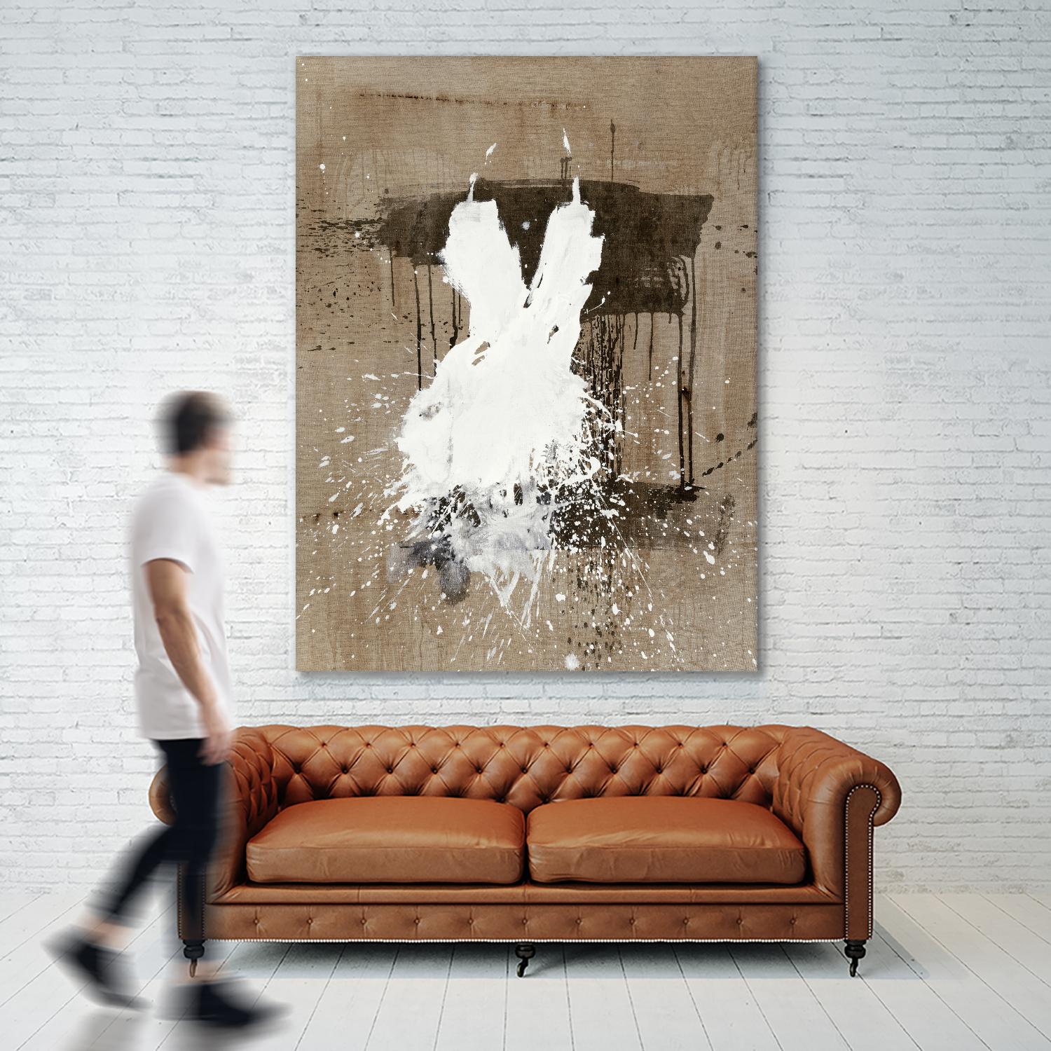White Dress 1 by Paul Ngo on GIANT ART - beige abstract