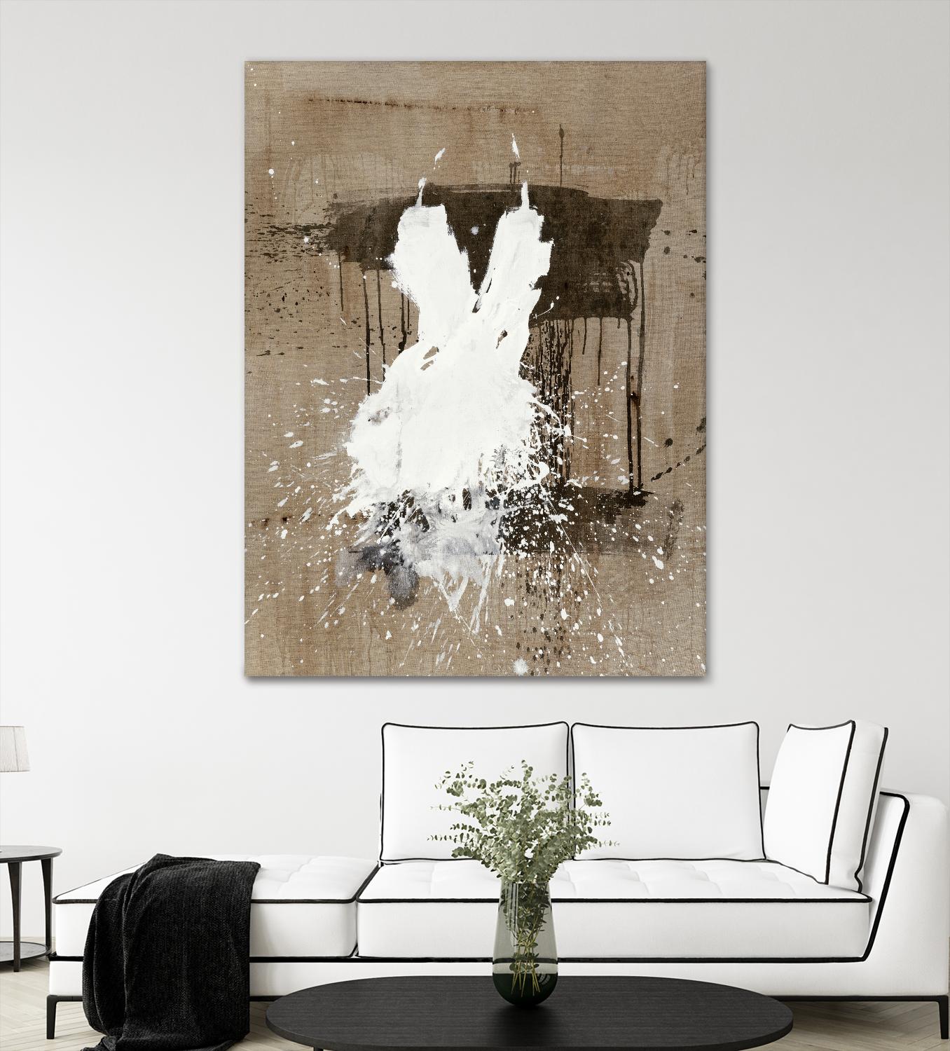 White Dress 1 by Paul Ngo on GIANT ART - beige abstract