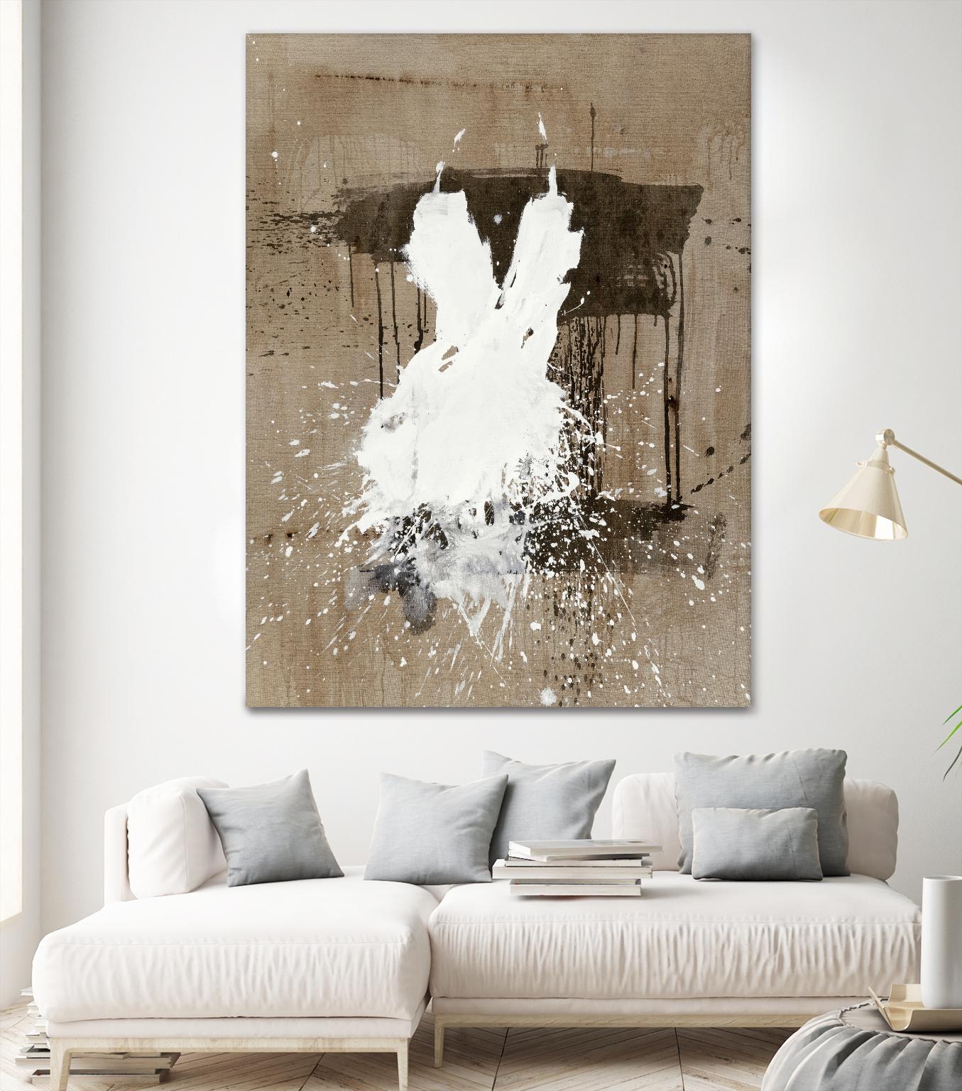 White Dress 1 by Paul Ngo on GIANT ART - beige abstract