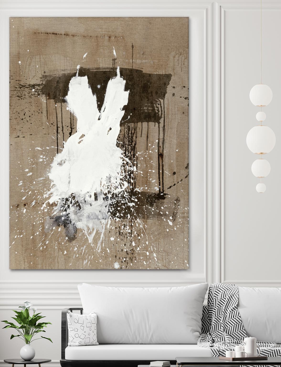 White Dress 1 by Paul Ngo on GIANT ART - beige abstract