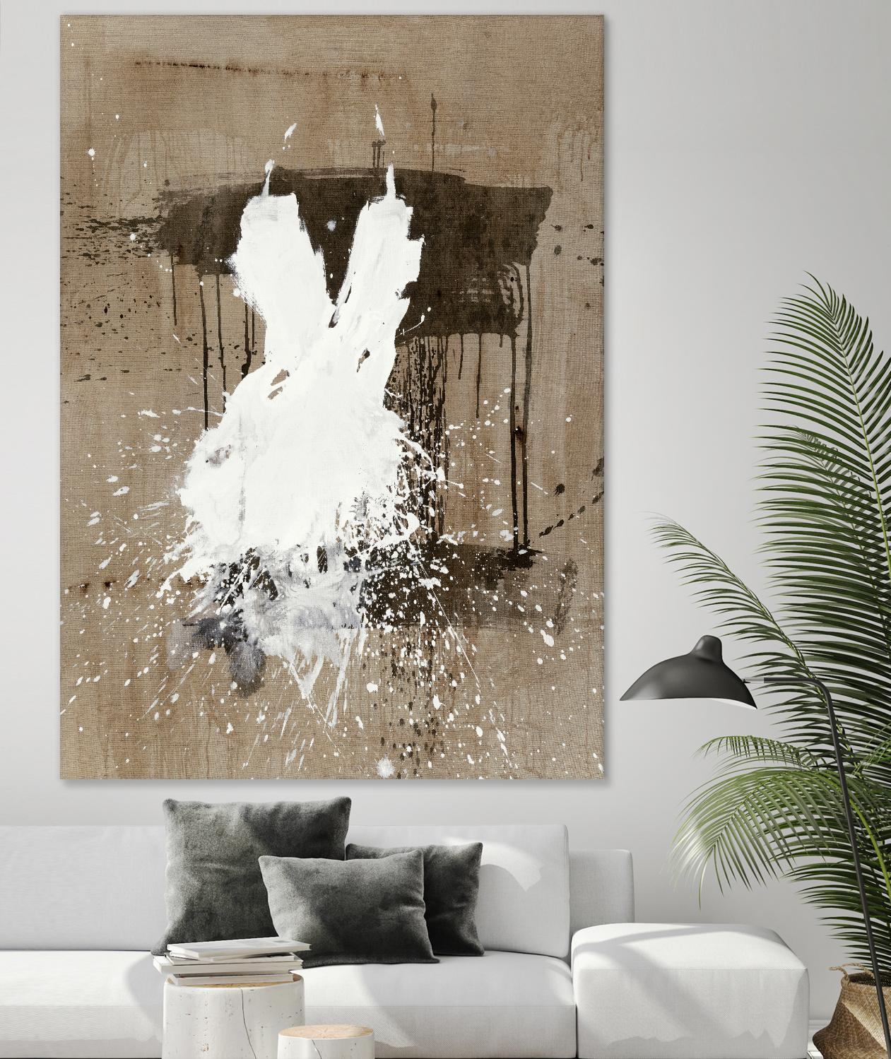 White Dress 1 by Paul Ngo on GIANT ART - beige abstract