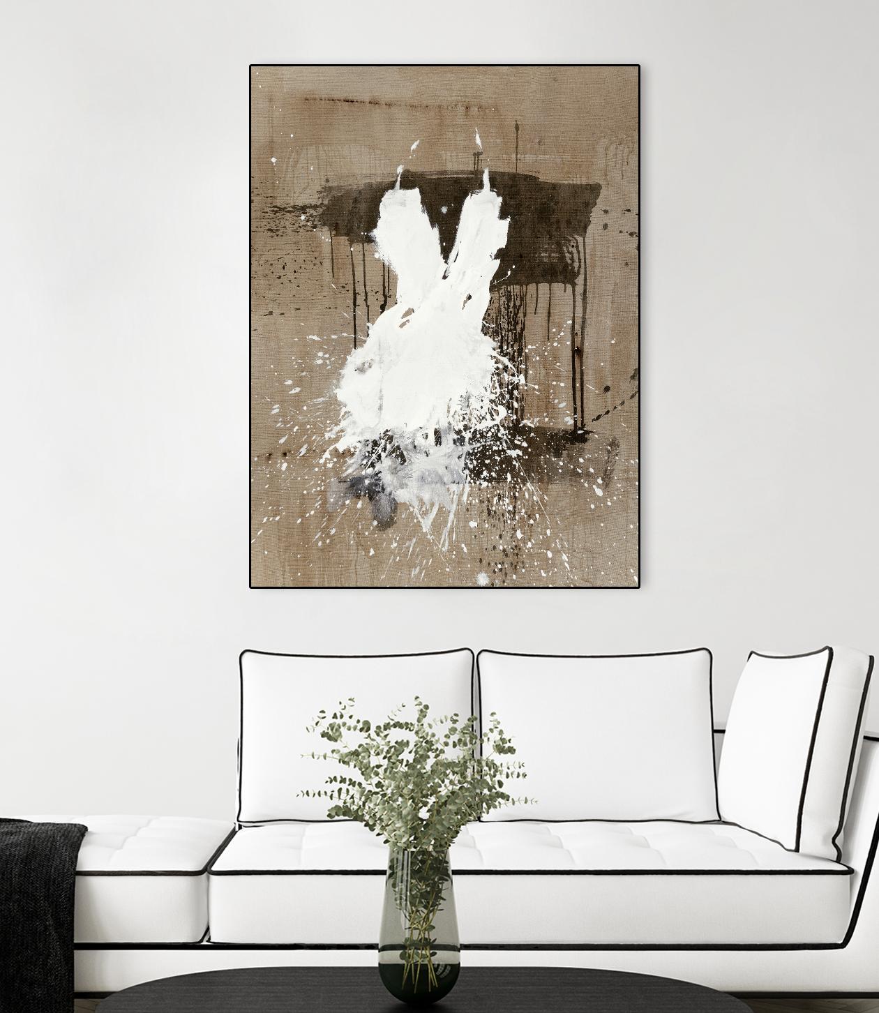 White Dress 1 by Paul Ngo on GIANT ART - beige abstract