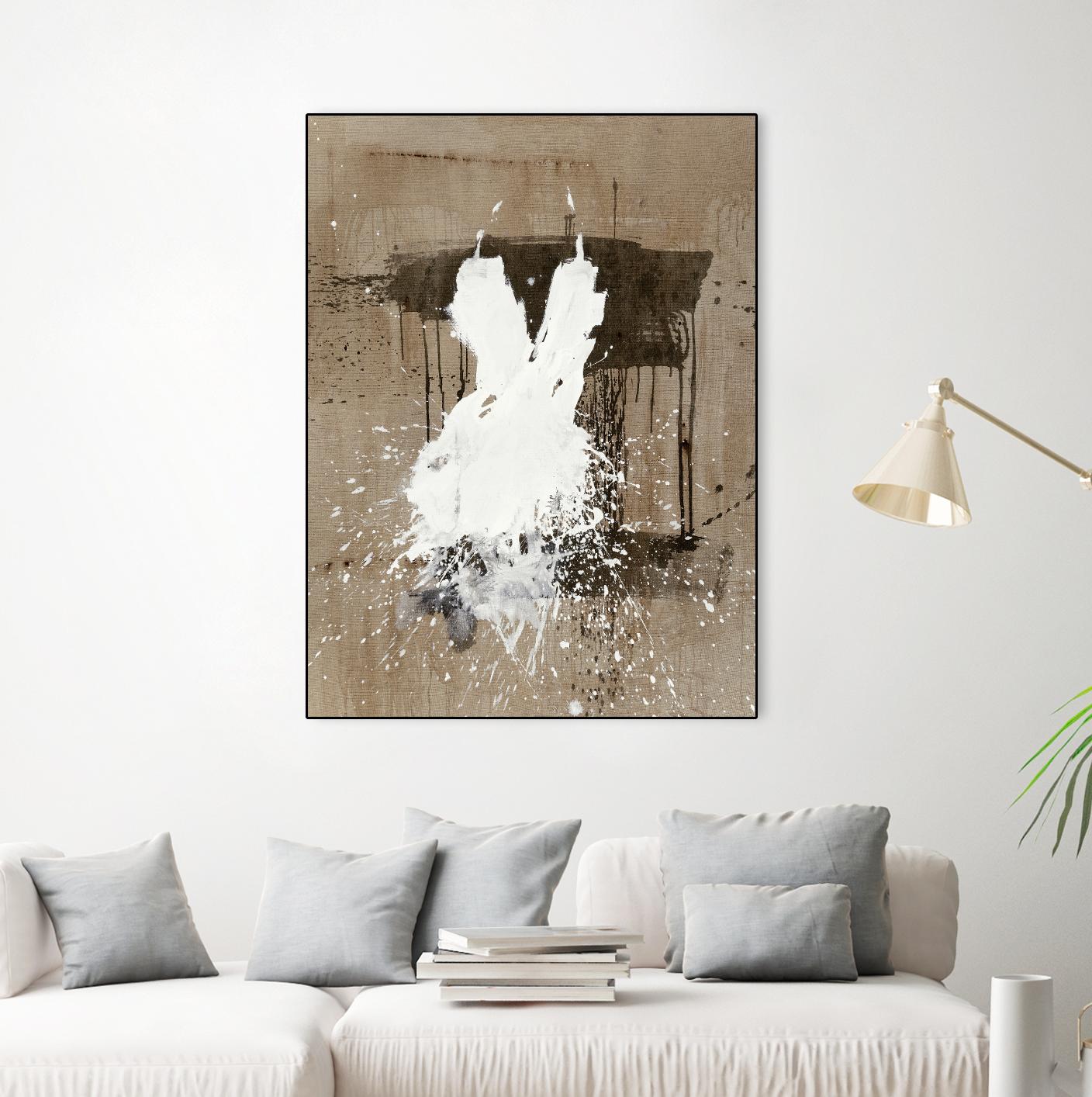 White Dress 1 by Paul Ngo on GIANT ART - beige abstract