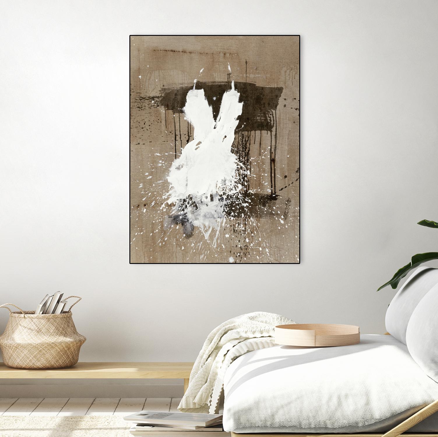 White Dress 1 by Paul Ngo on GIANT ART - beige abstract