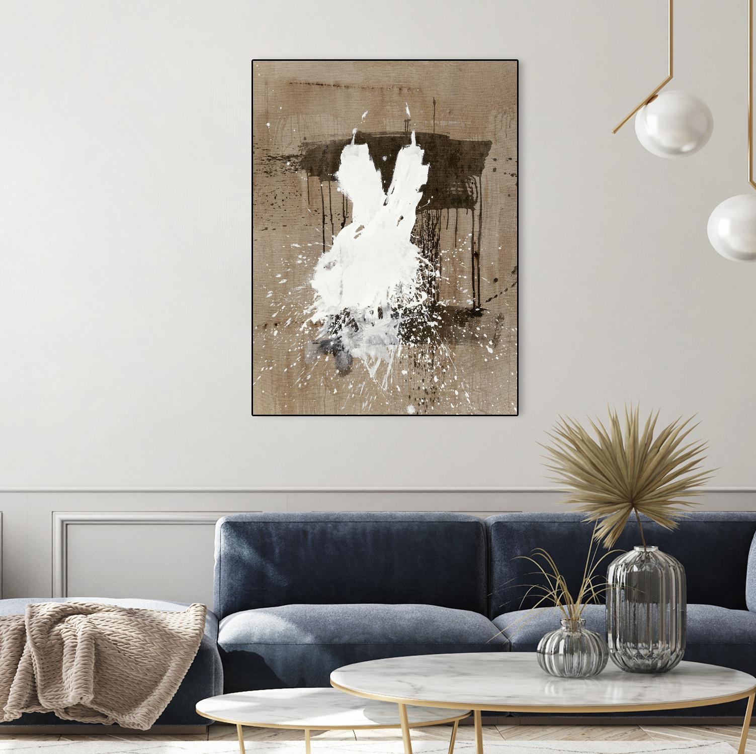 White Dress 1 by Paul Ngo on GIANT ART - beige abstract