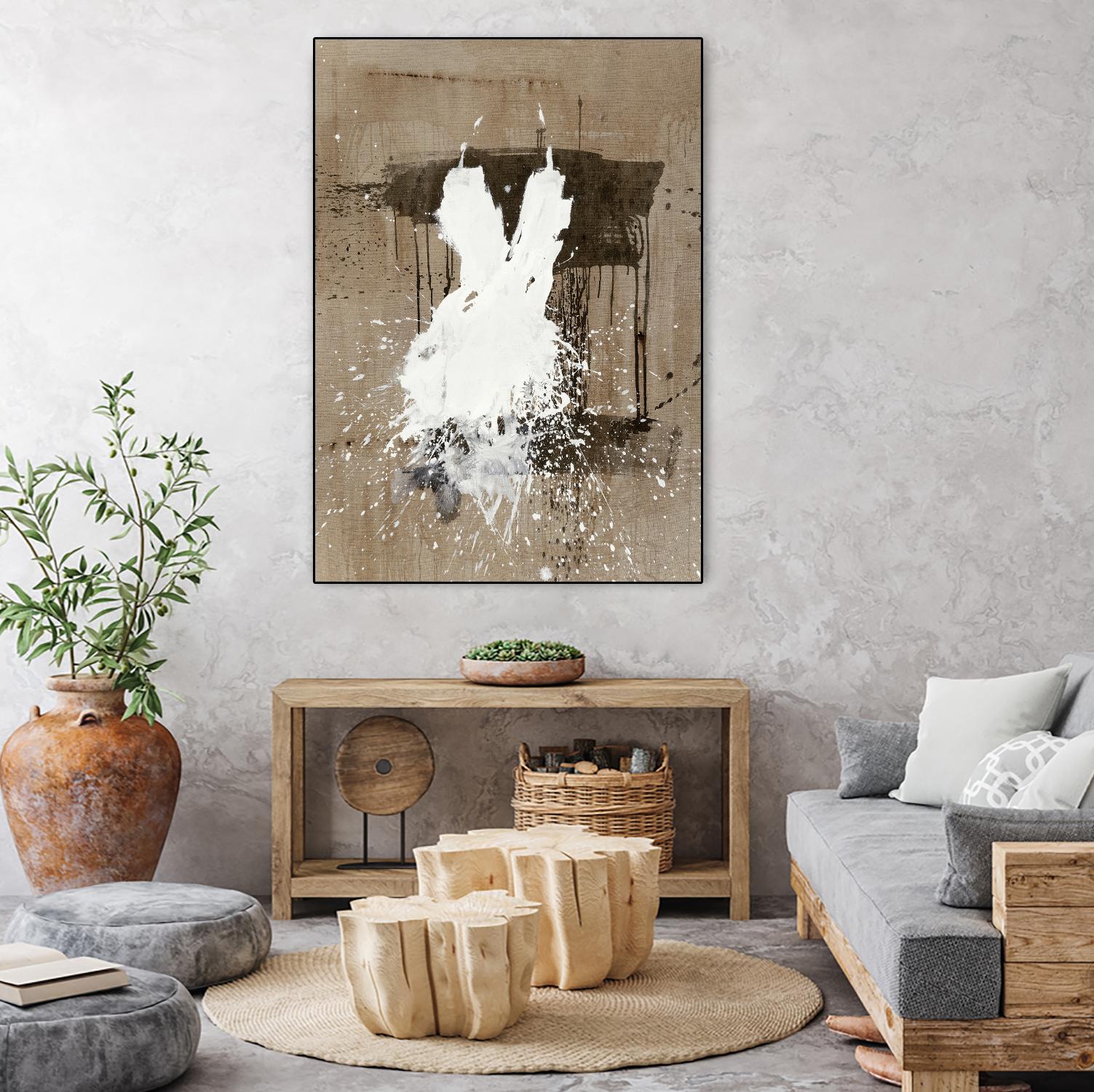 White Dress 1 by Paul Ngo on GIANT ART - beige abstract