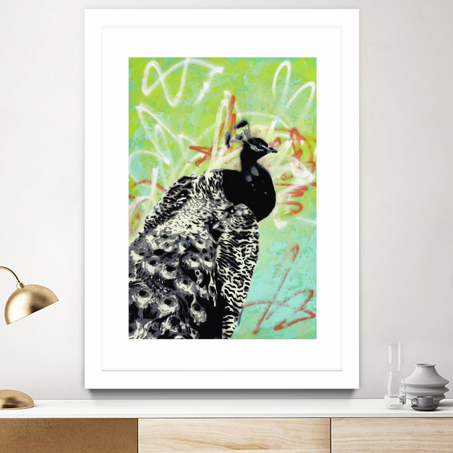 Peacock by Urban Soule on GIANT ART - green animals oiseau