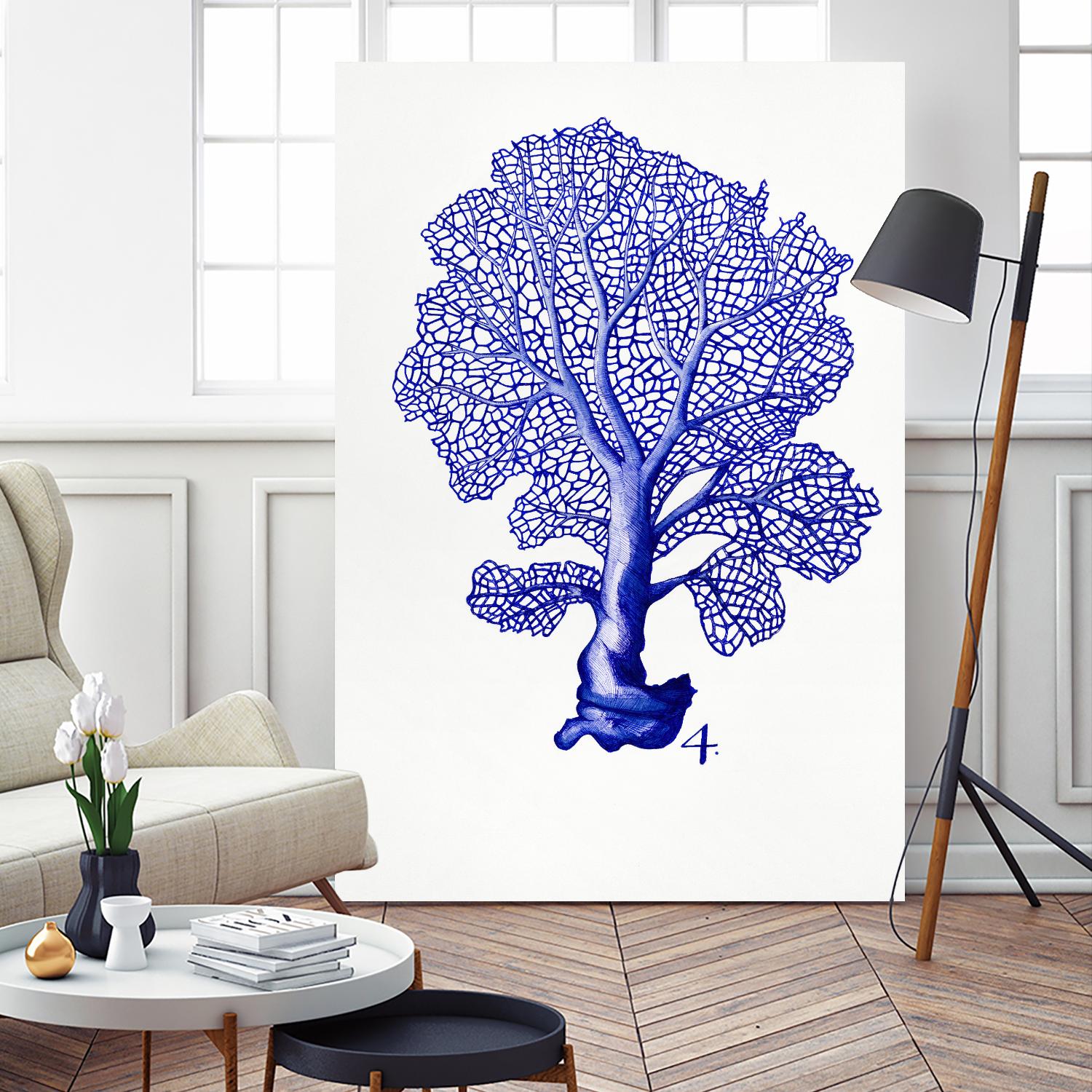 Sea Life in Pen 4 by Millie Brooks on GIANT ART - blue nautical