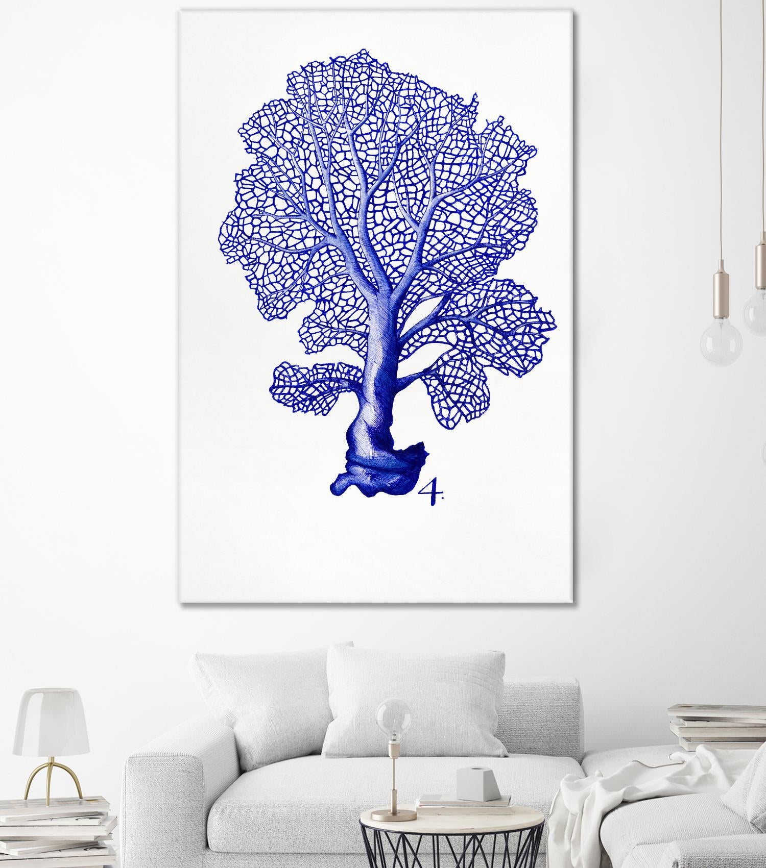 Sea Life in Pen 4 by Millie Brooks on GIANT ART - blue nautical