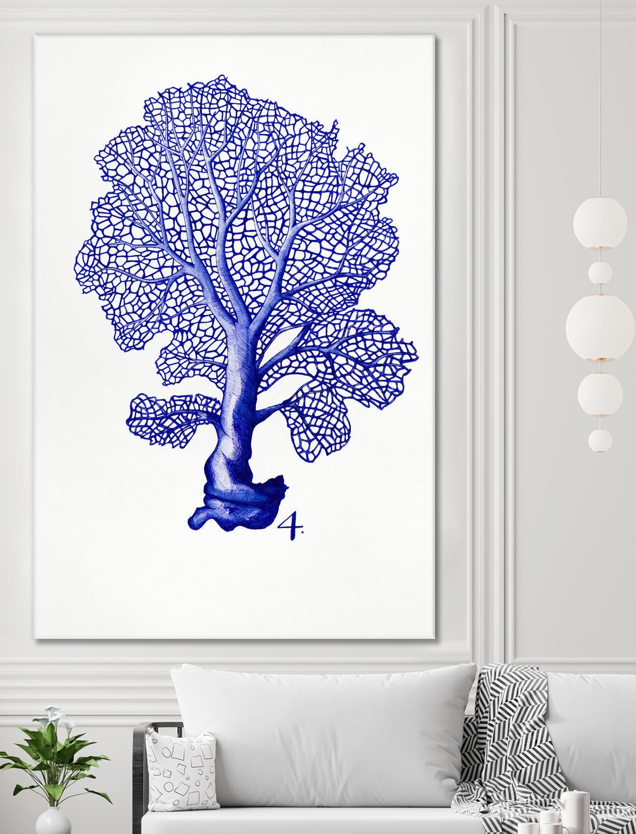 Sea Life in Pen 4 by Millie Brooks on GIANT ART - blue nautical