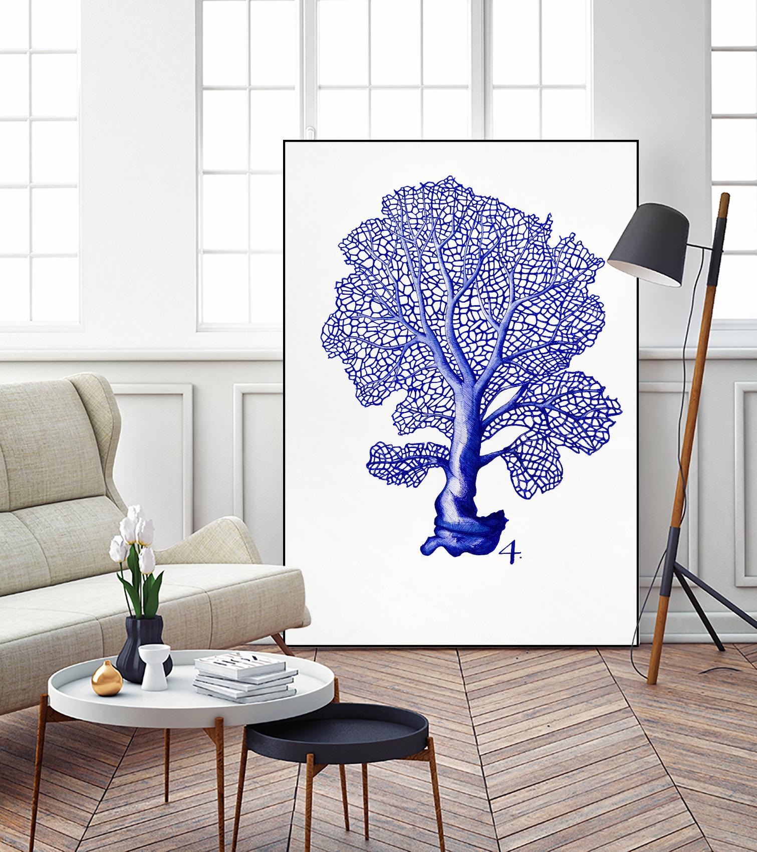 Sea Life in Pen 4 by Millie Brooks on GIANT ART - blue nautical