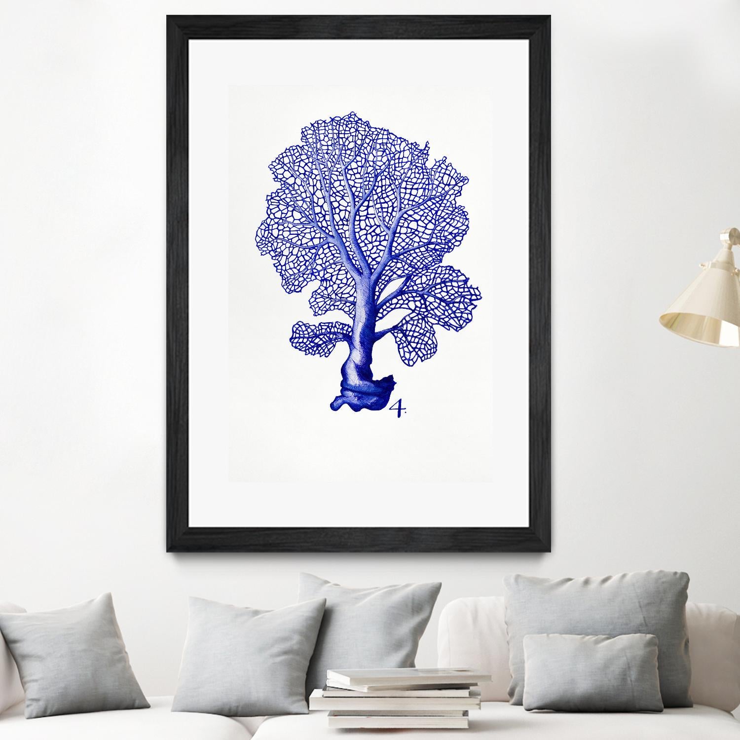 Sea Life in Pen 4 by Millie Brooks on GIANT ART - blue botanical