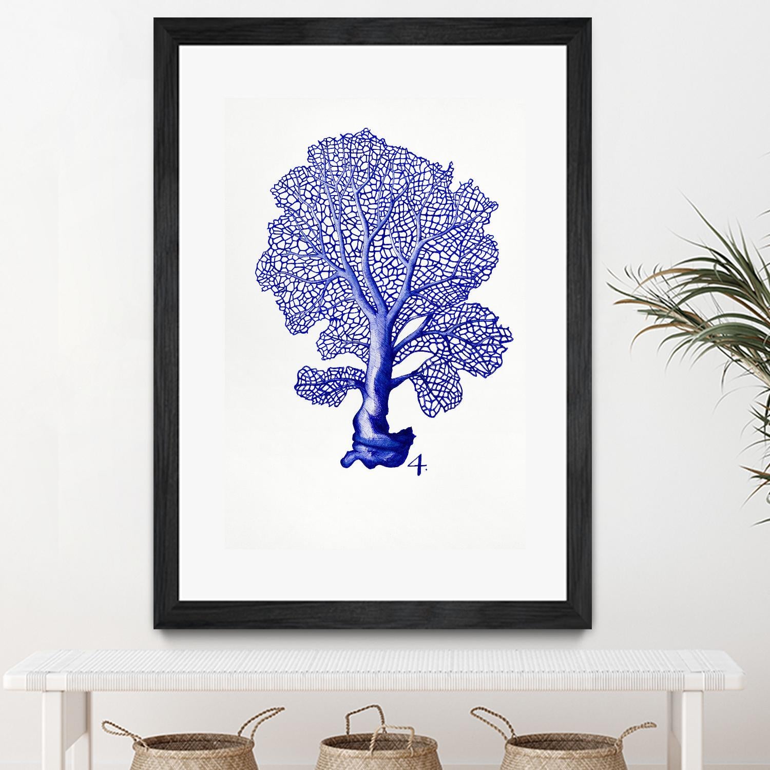 Sea Life in Pen 4 by Millie Brooks on GIANT ART - blue botanical