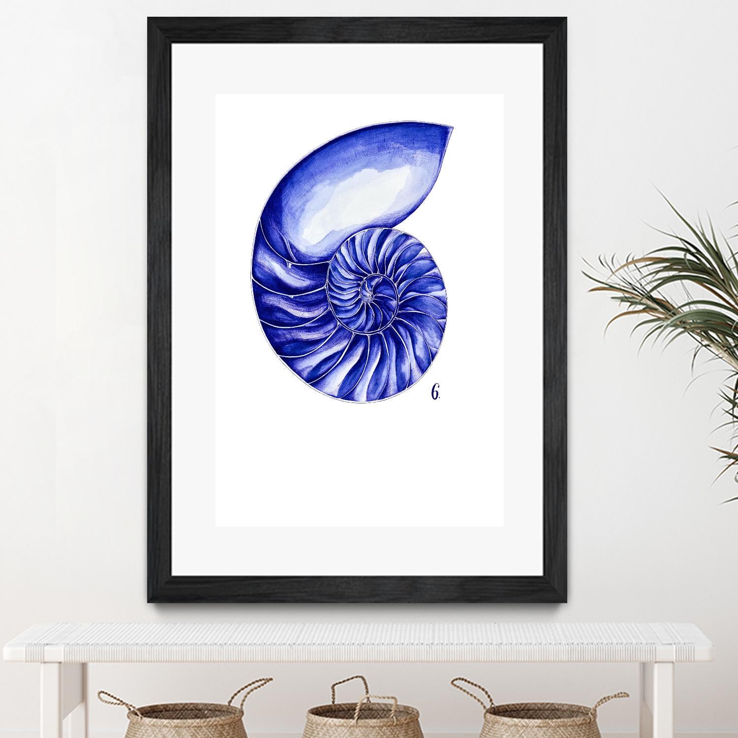 Sea Life in Pen 6 by Millie Brooks on GIANT ART - blue botanical