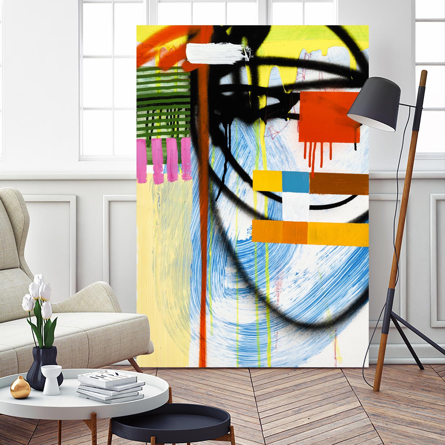 Lenticular B by Paul Ngo on GIANT ART - yellow abstract