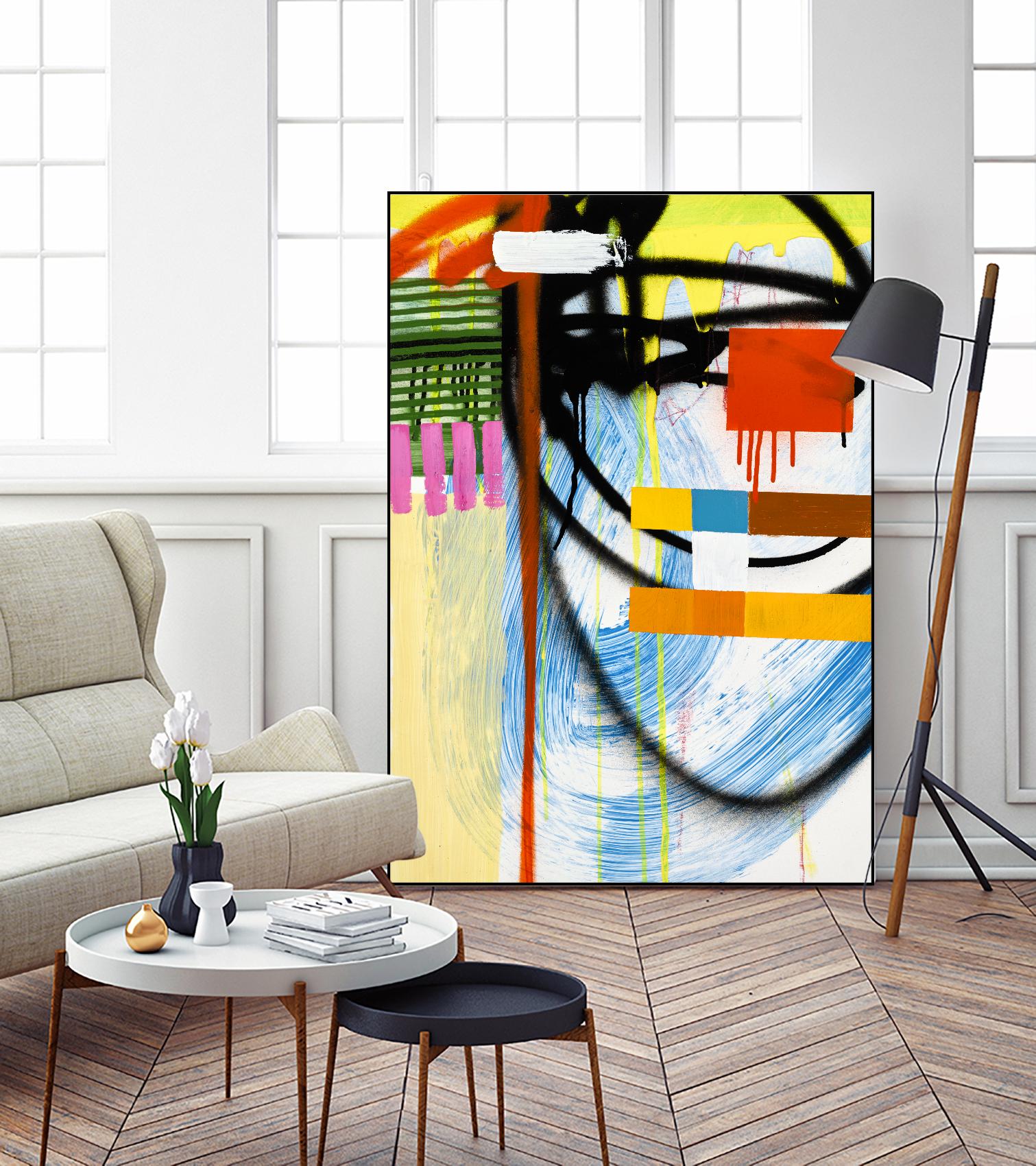 Lenticular B by Paul Ngo on GIANT ART - yellow abstract