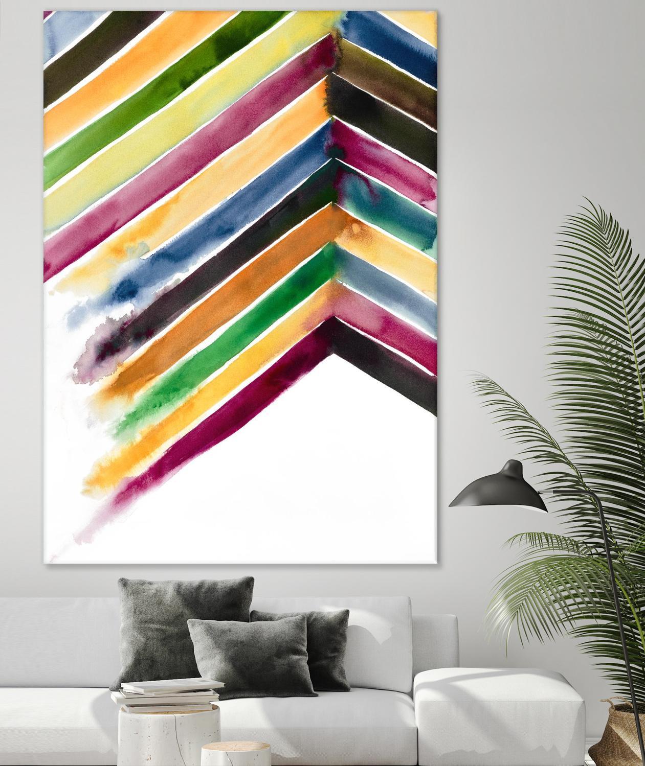 Inky Stripes 1 by Gordon, Ben Gordon on GIANT ART - green abstracts watercolor