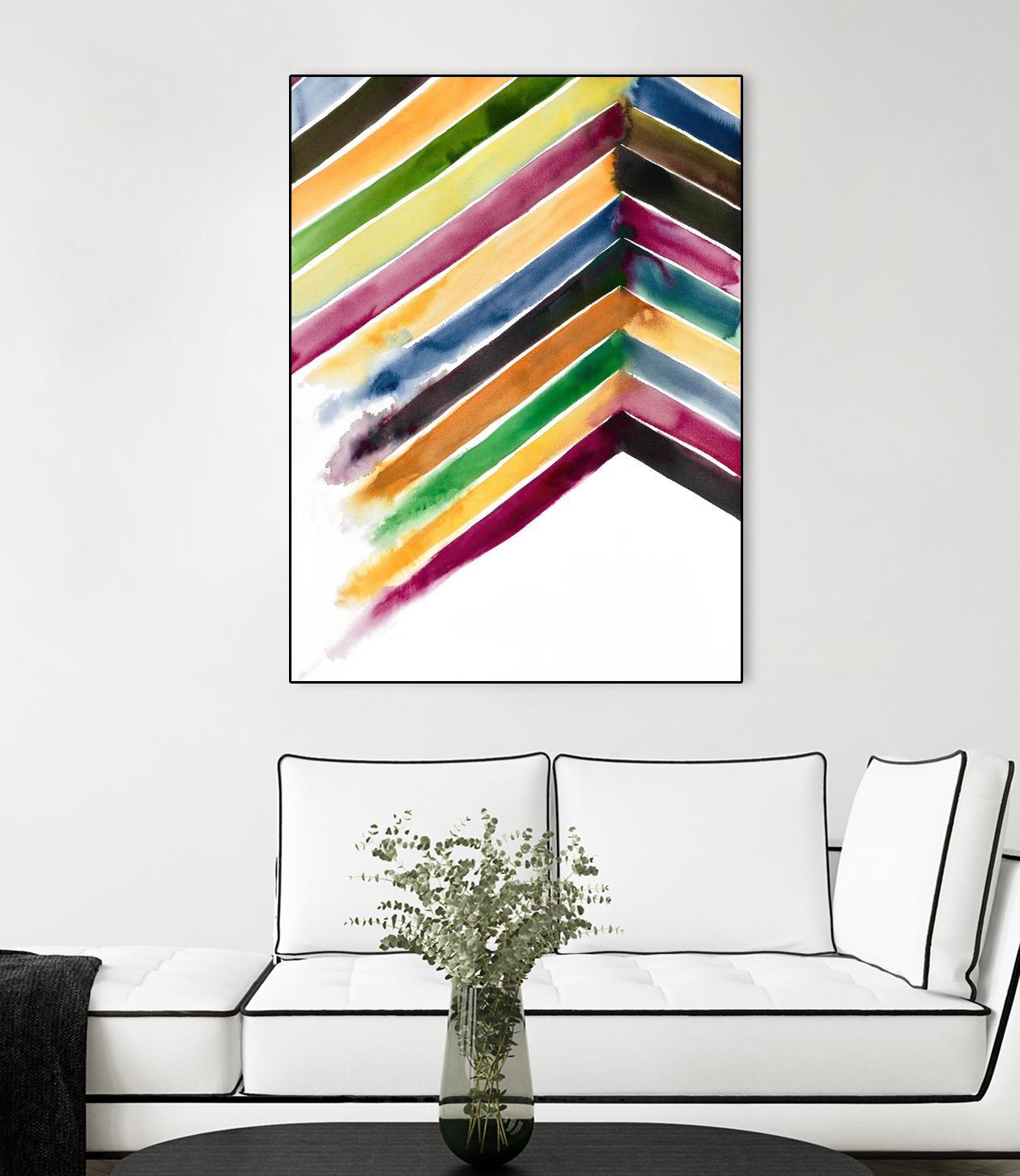 Inky Stripes 1 by Gordon, Ben Gordon on GIANT ART - green abstracts watercolor