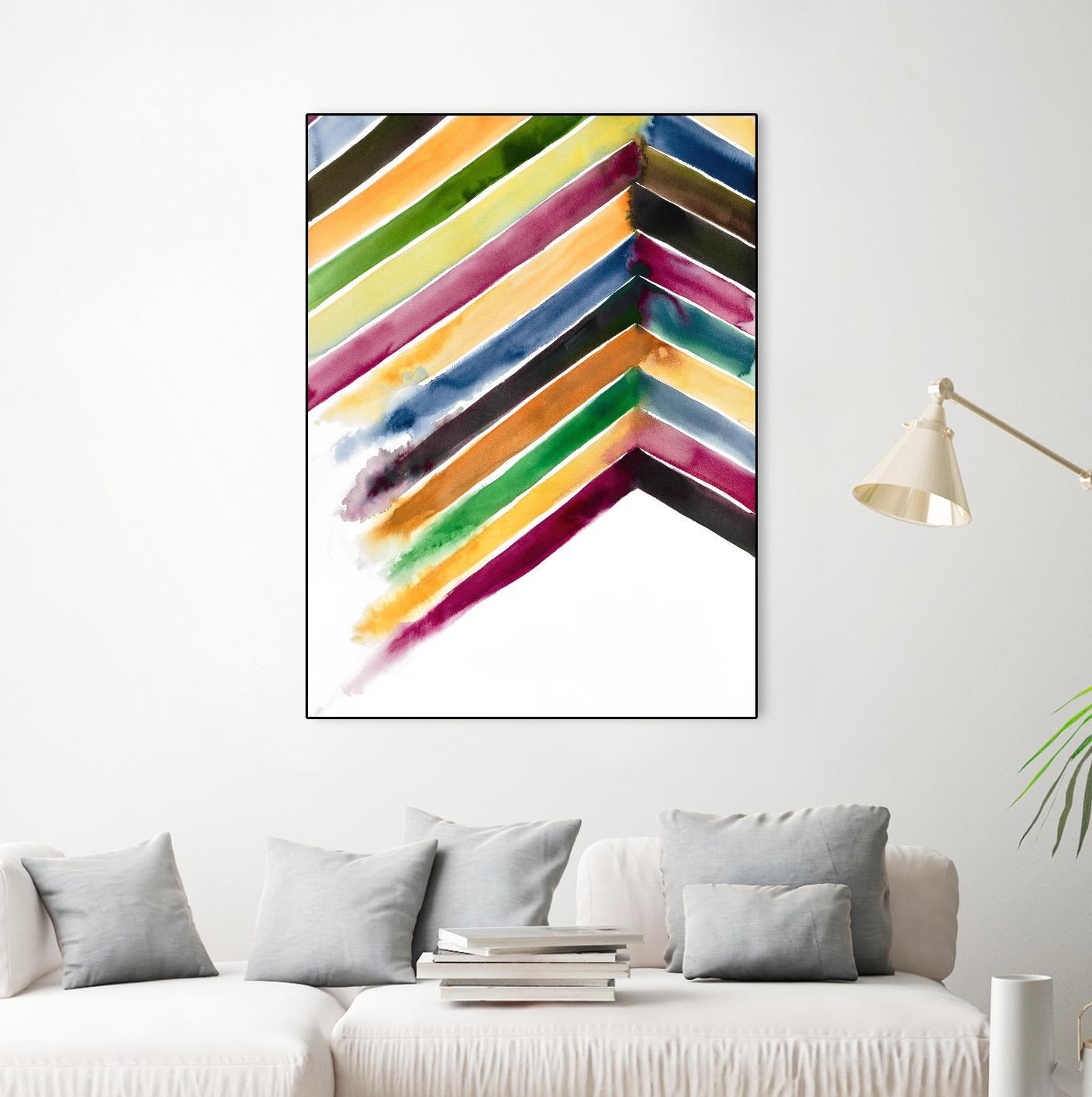 Inky Stripes 1 by Gordon, Ben Gordon on GIANT ART - green abstracts watercolor