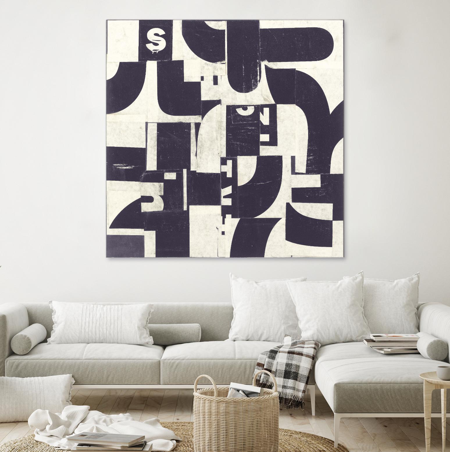 Collaged Letters Purple D by JB Hall on GIANT ART - white abstract
