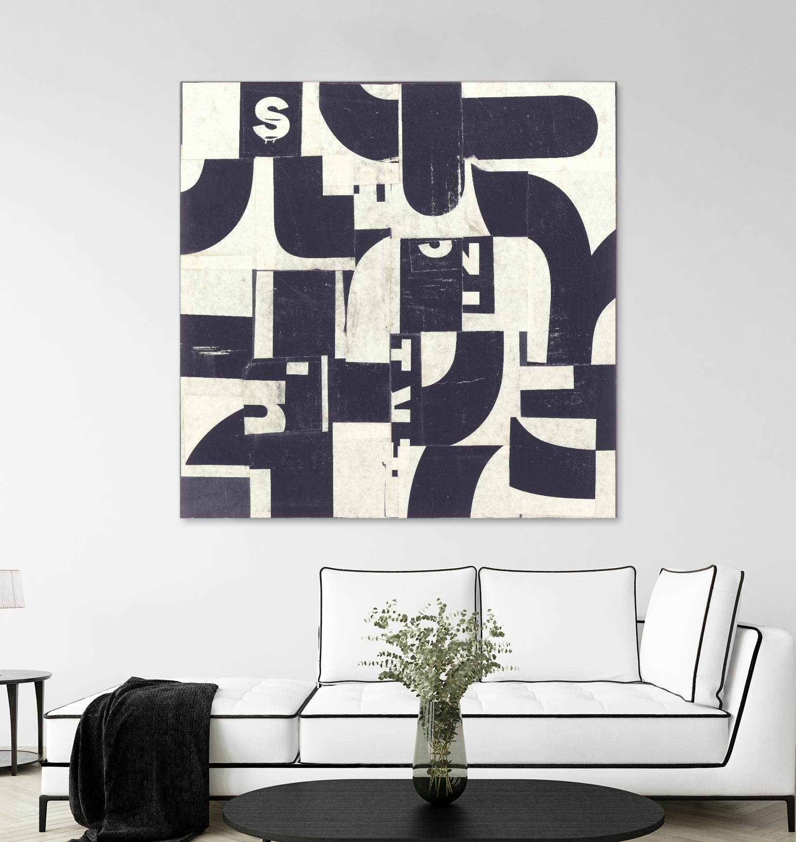 Collaged Letters Purple D by JB Hall on GIANT ART - white abstract