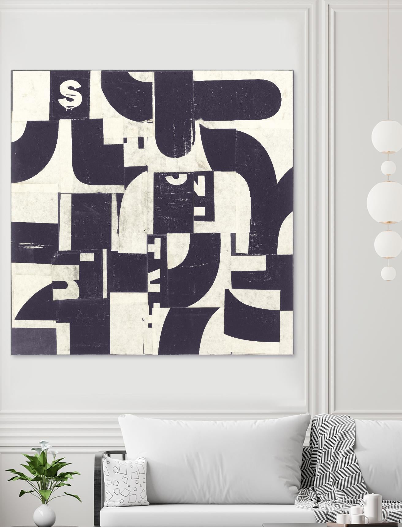 Collaged Letters Purple D by JB Hall on GIANT ART - white abstract