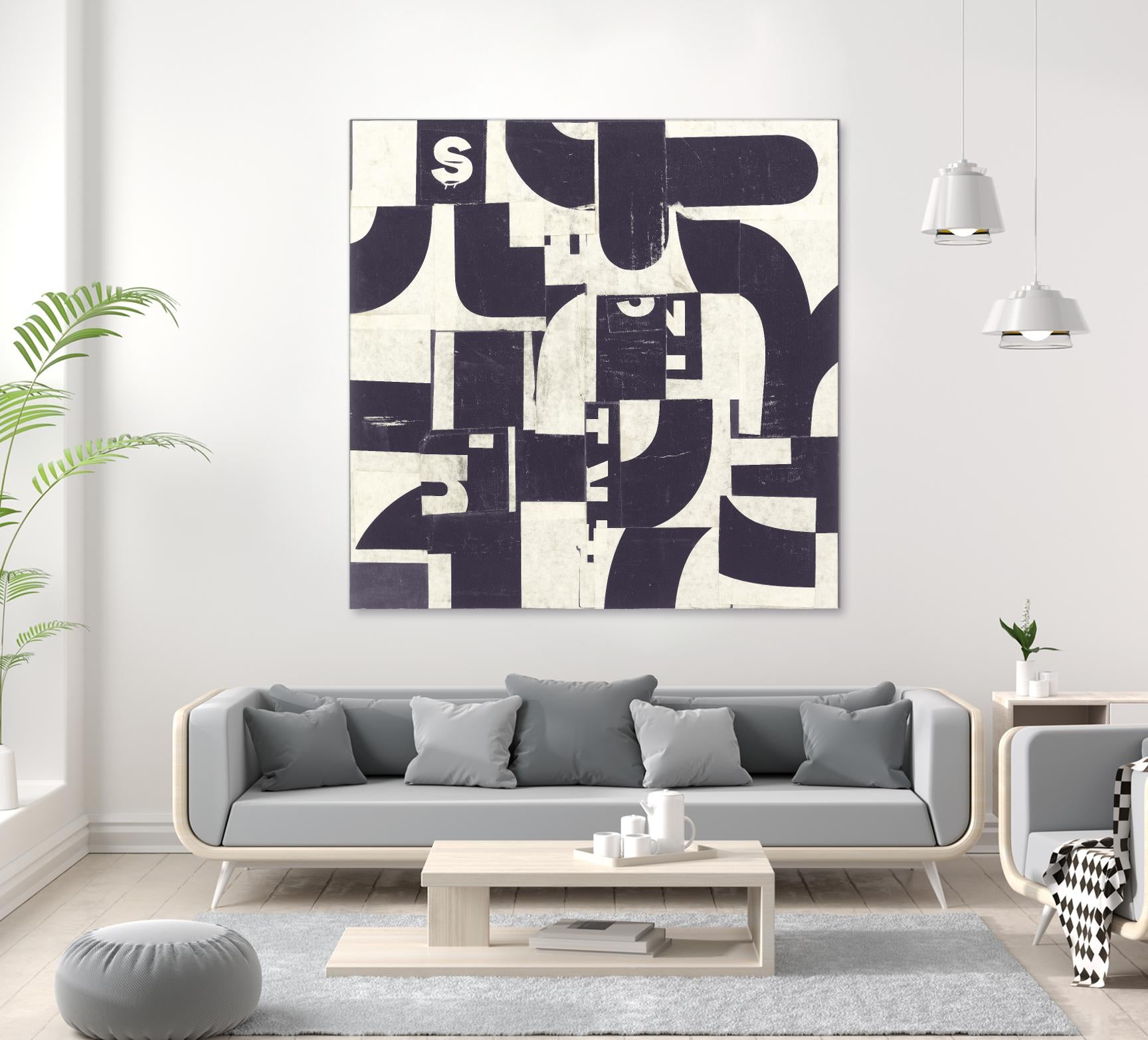 Collaged Letters Purple D by JB Hall on GIANT ART - white abstract