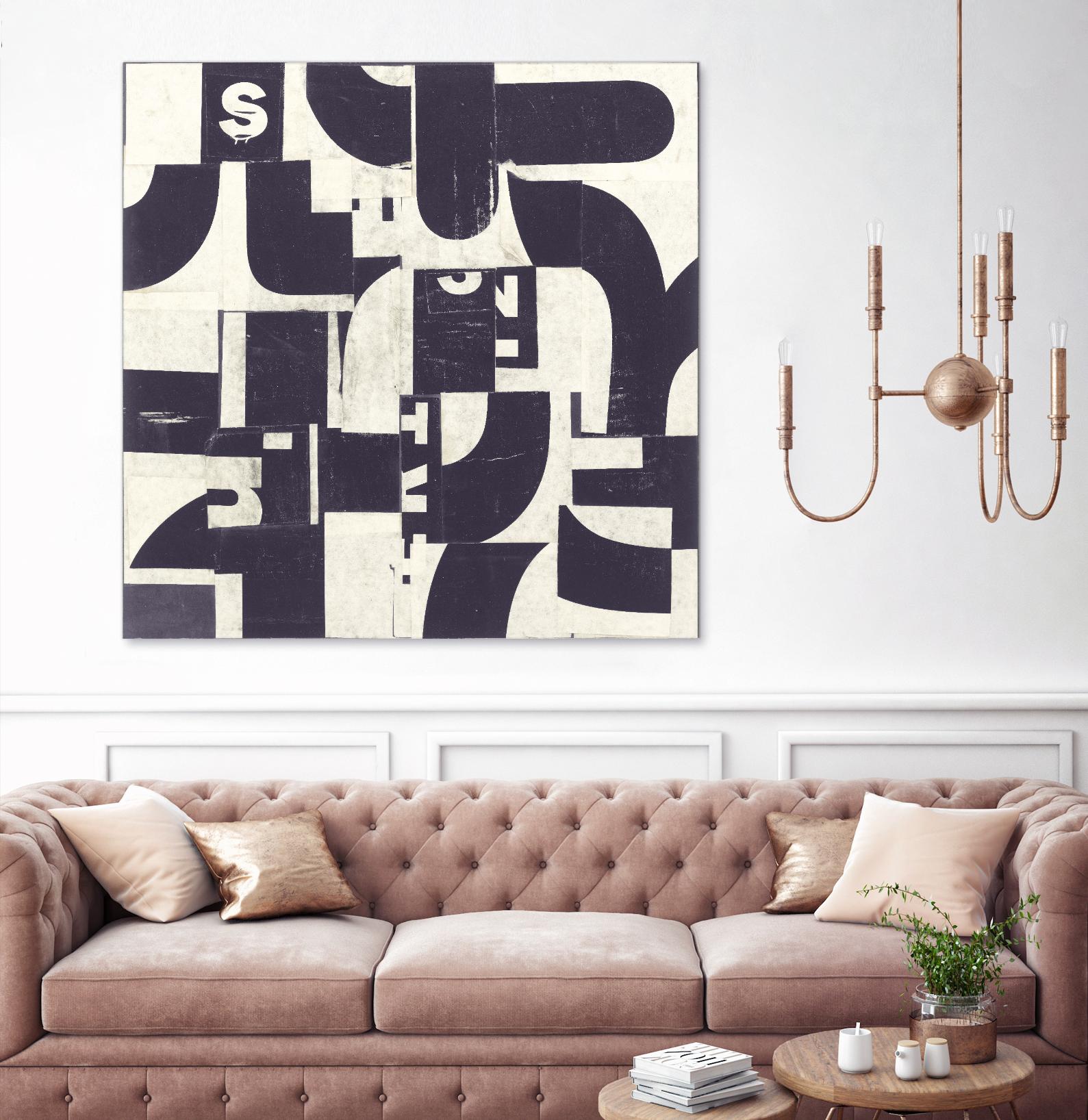 Collaged Letters Purple D by JB Hall on GIANT ART - white abstract