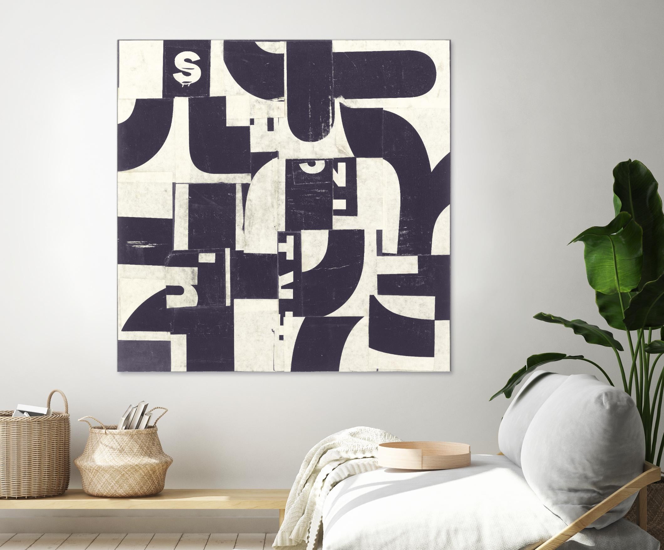 Collaged Letters Purple D by JB Hall on GIANT ART - white abstract