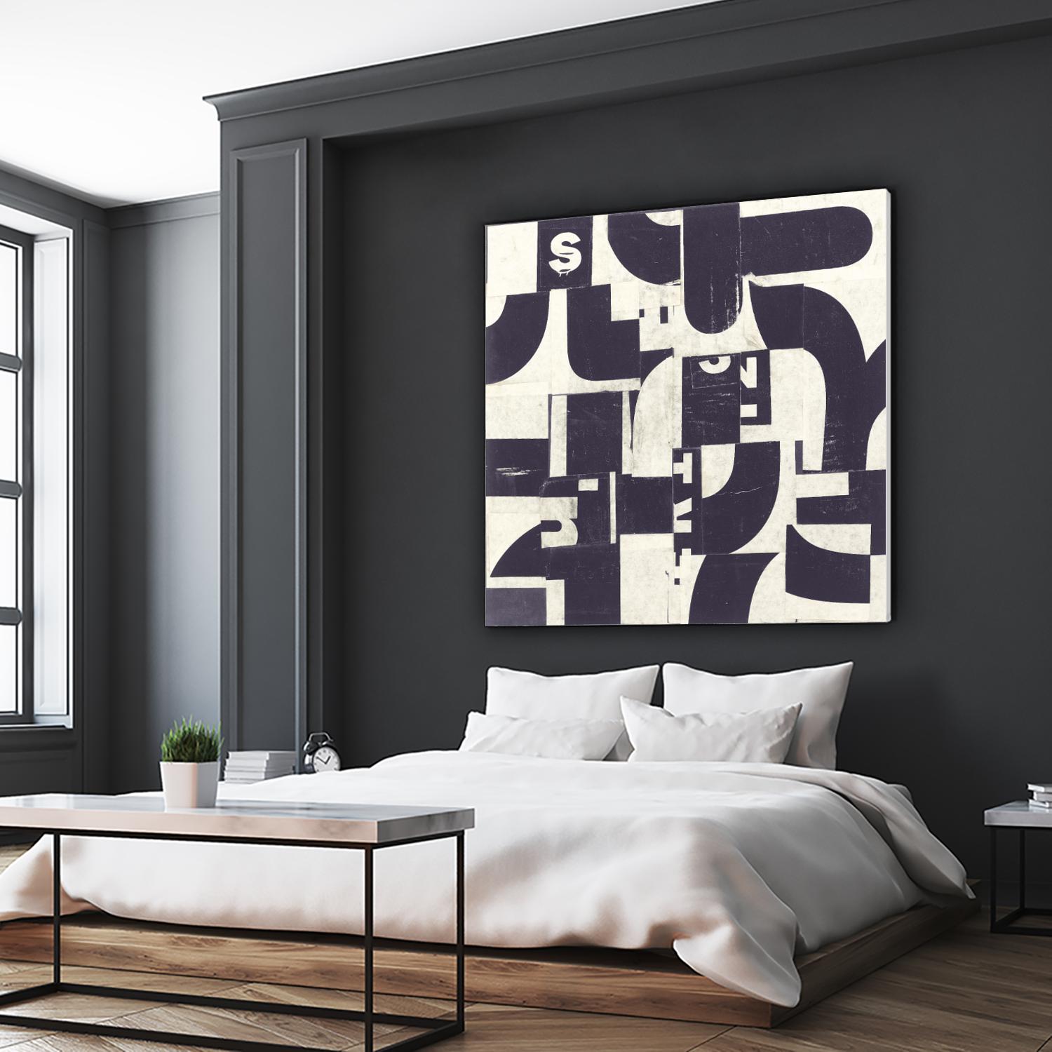 Collaged Letters Purple D by JB Hall on GIANT ART - white abstract