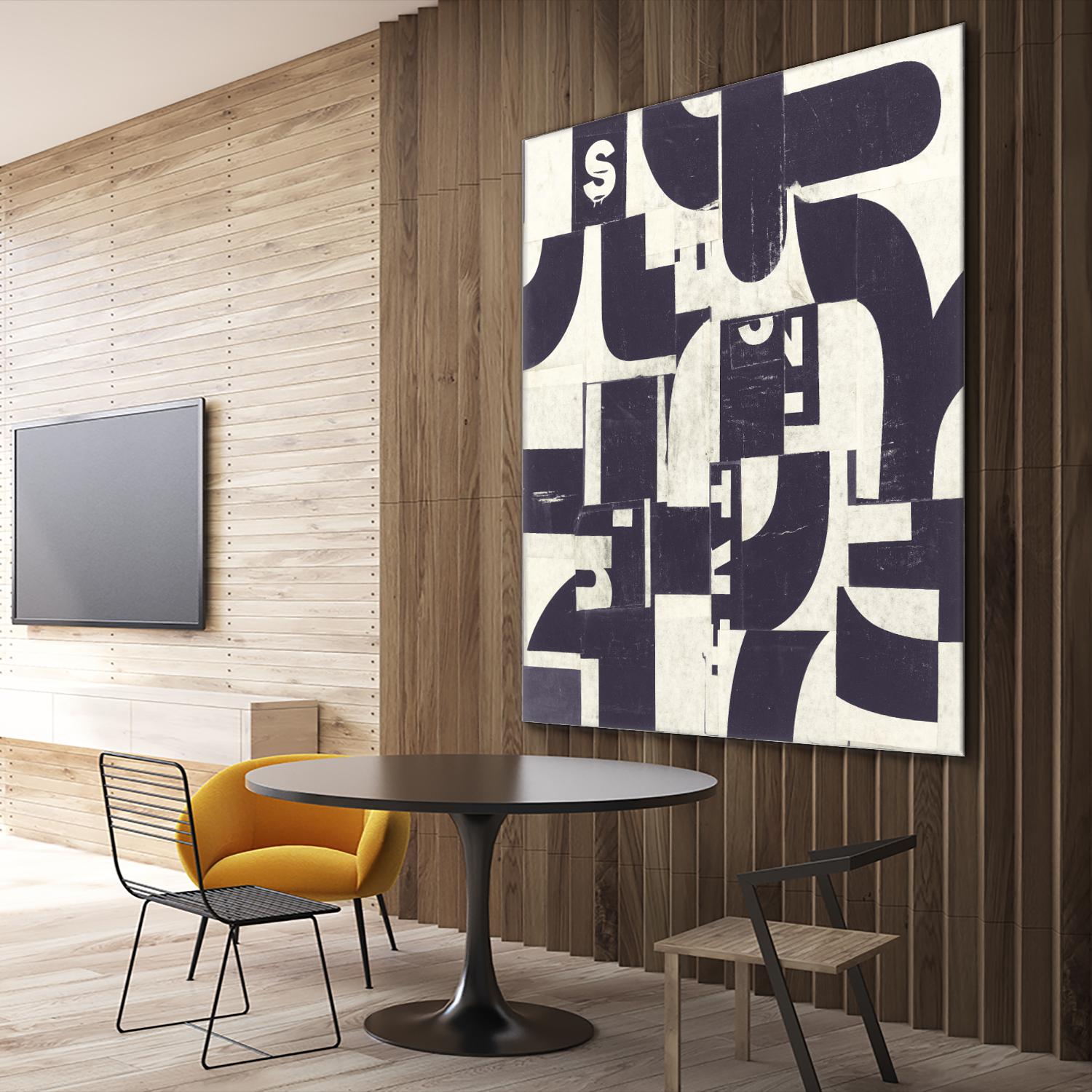 Collaged Letters Purple D by JB Hall on GIANT ART - white abstract